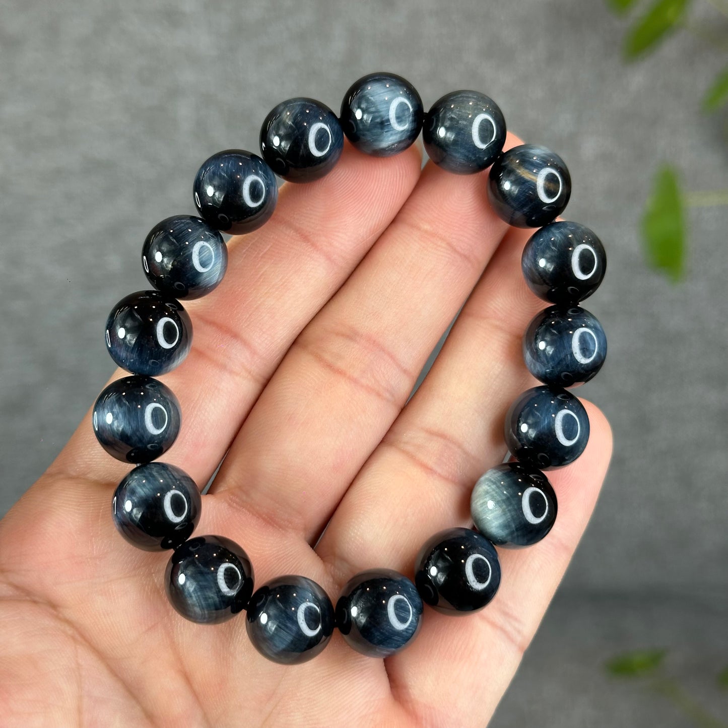 Natural Blue Tiger Eye Bracelet Size 12 mm