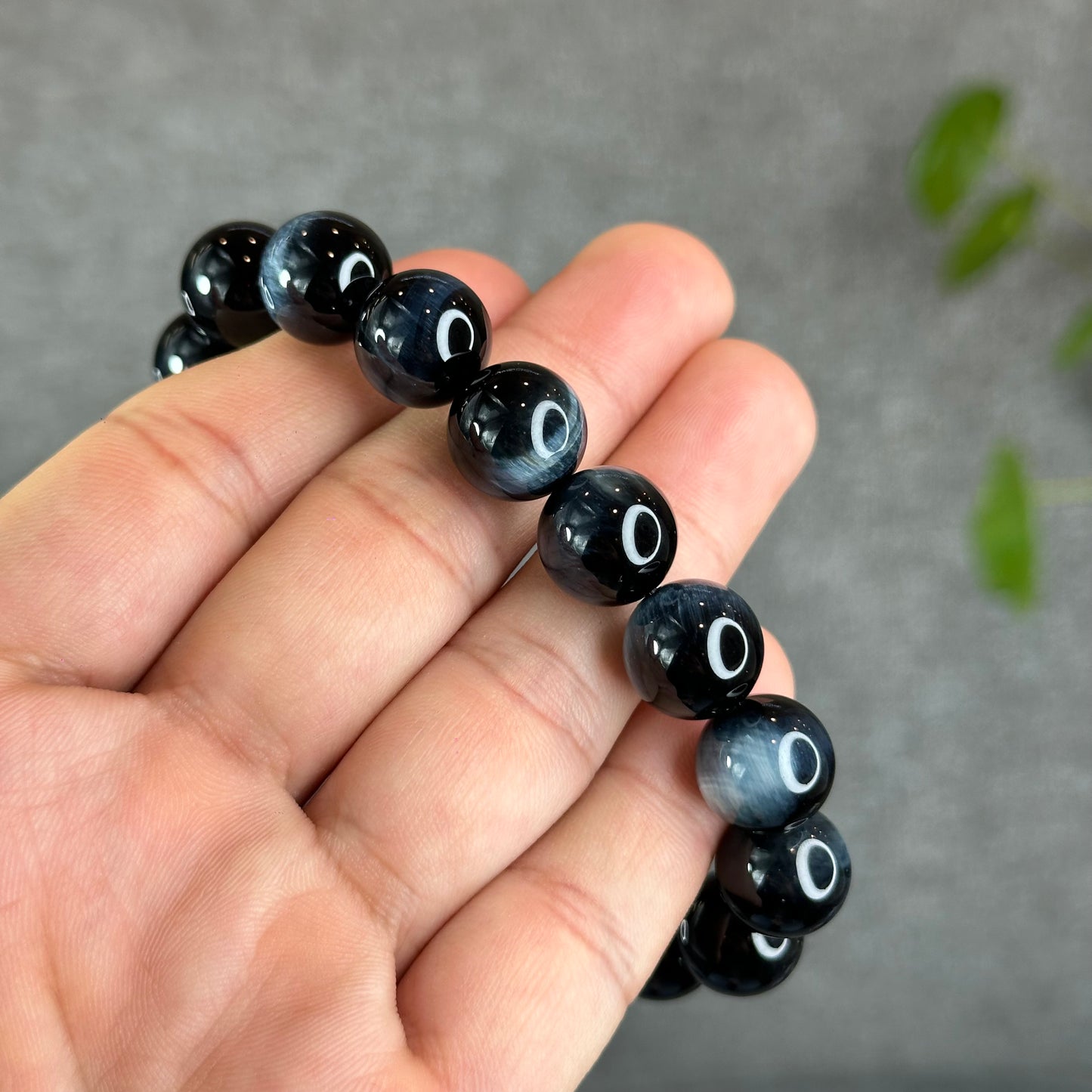 Natural Blue Tiger Eye Bracelet Size 12 mm