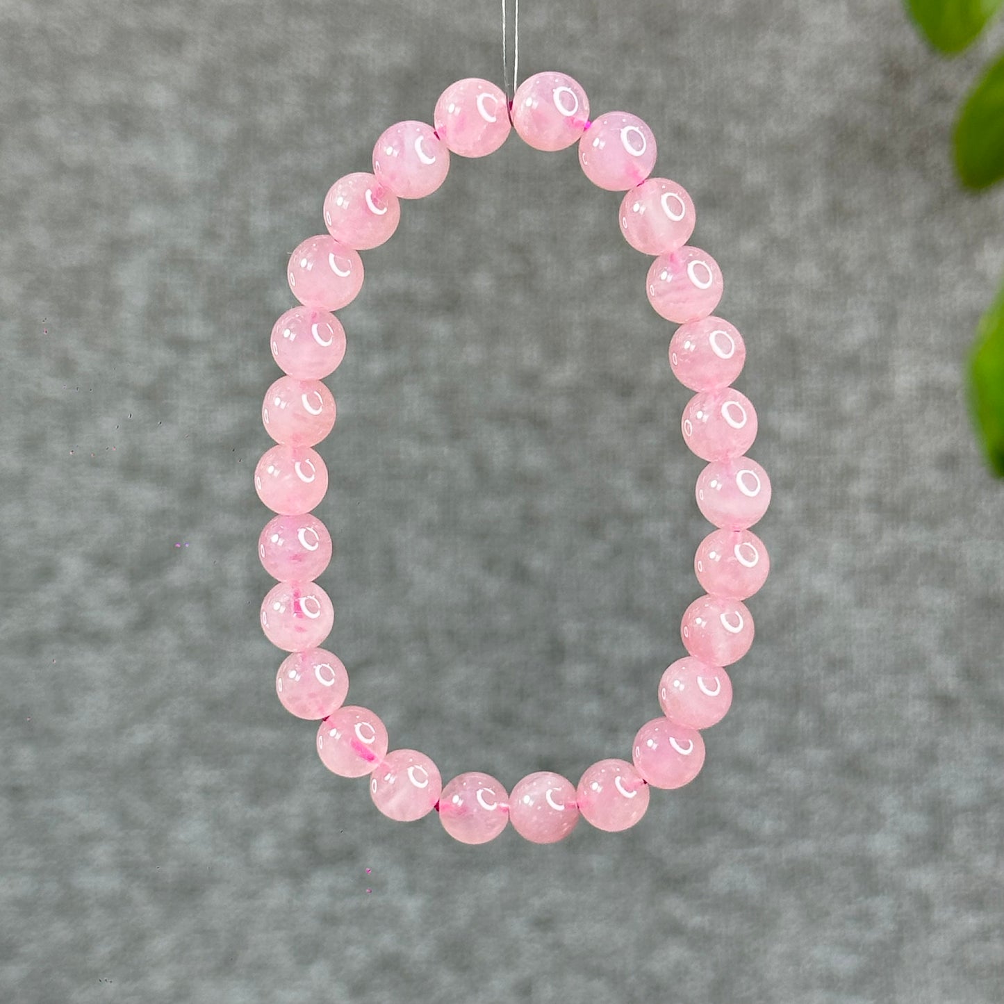 Natural Dark Pink Rose Quarz Bracelet 7-8 mm