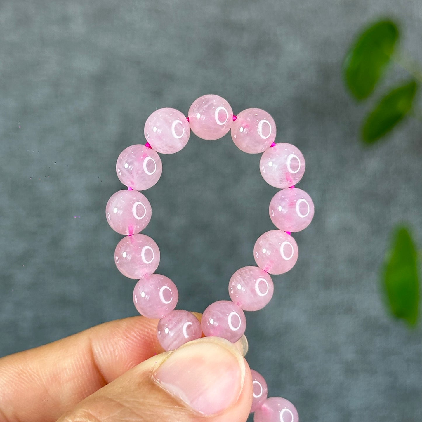 Natural Dark Pink Rose Quarz Bracelet 7-8 mm