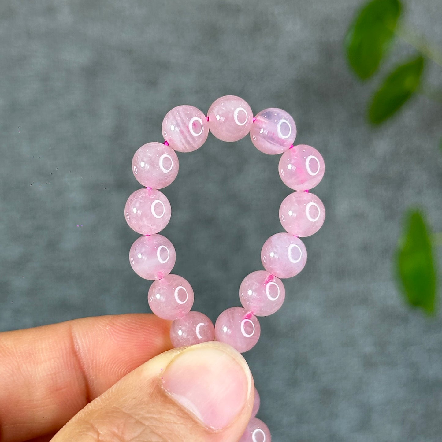Natural Dark Pink Rose Quarz Bracelet 7-8 mm