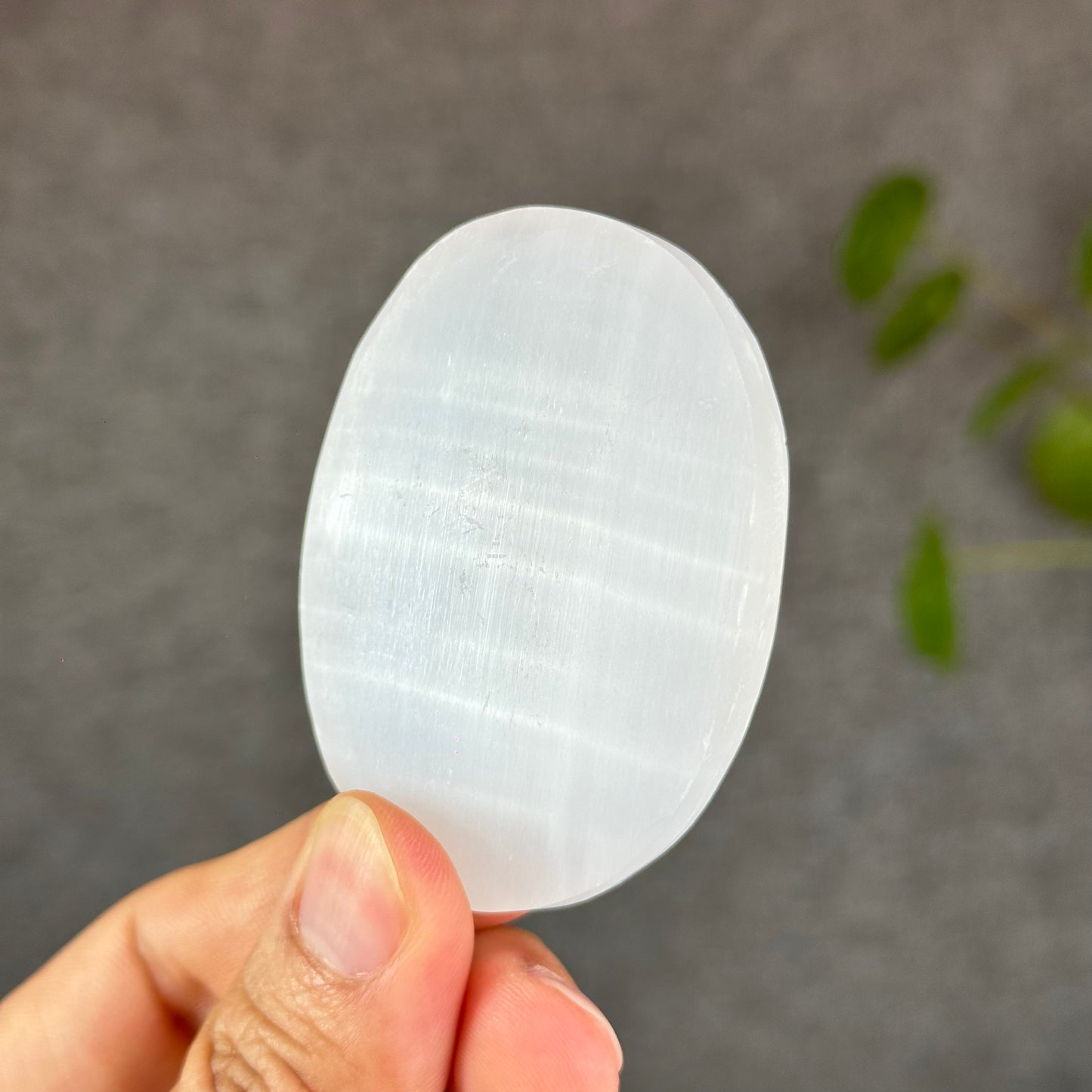 Natural Selenite Palm Stone - Small