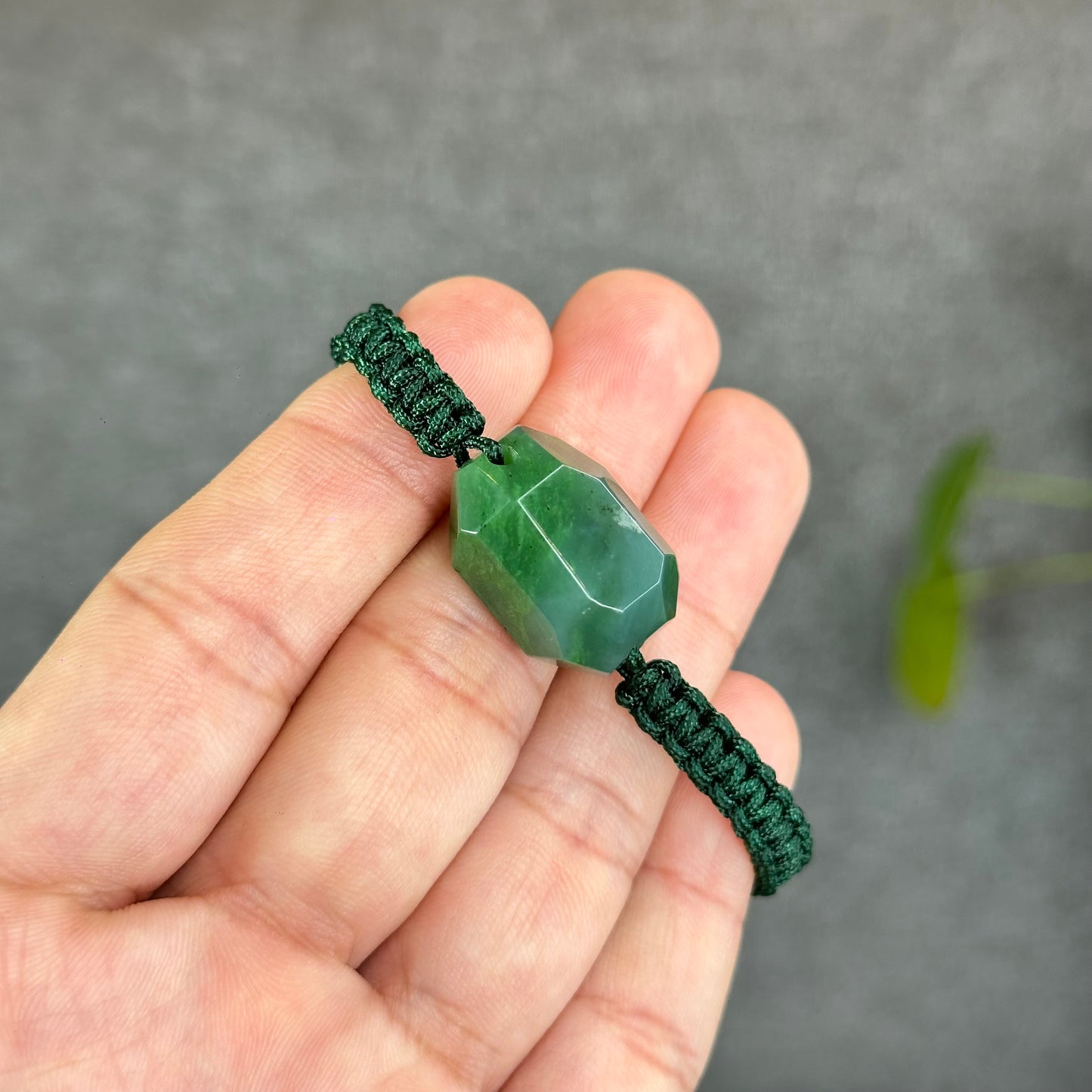 Natural Nephrite Jade Free Style Cut Braided Bracelet