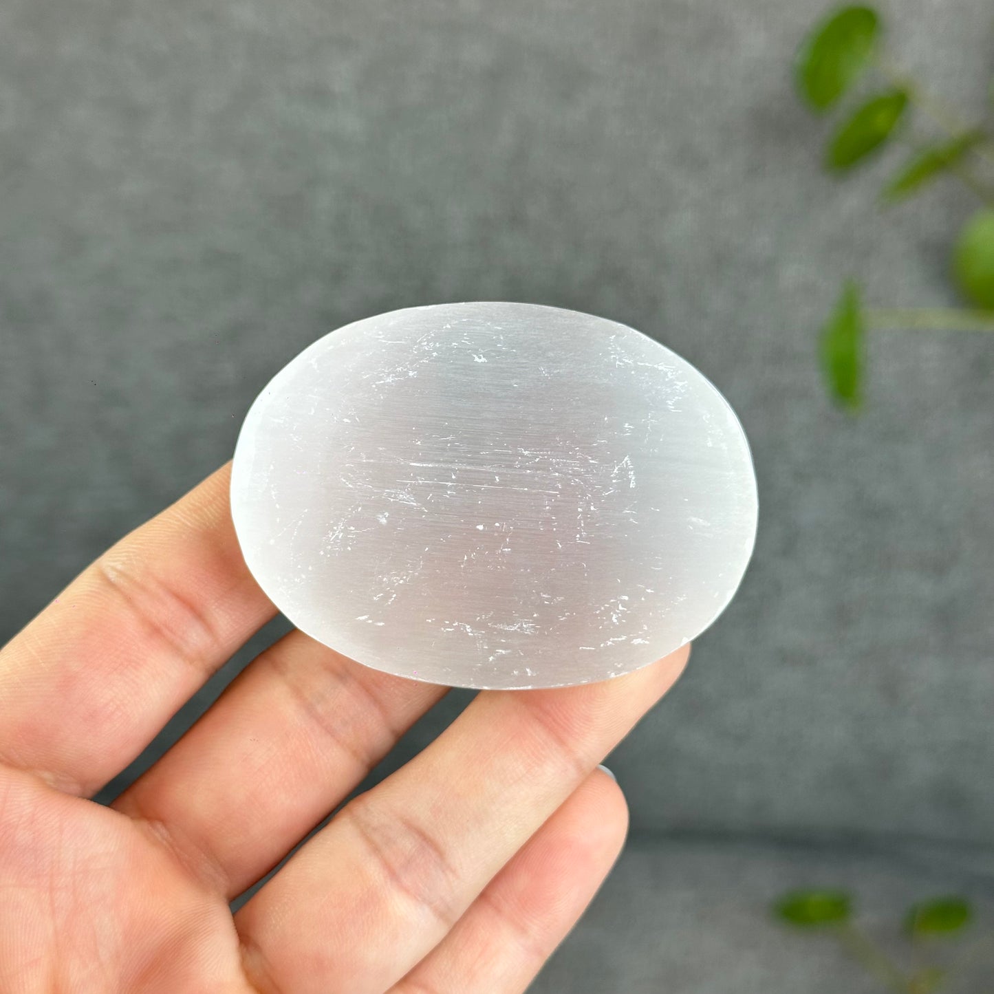 Natural Selenite Palm Stone - Small