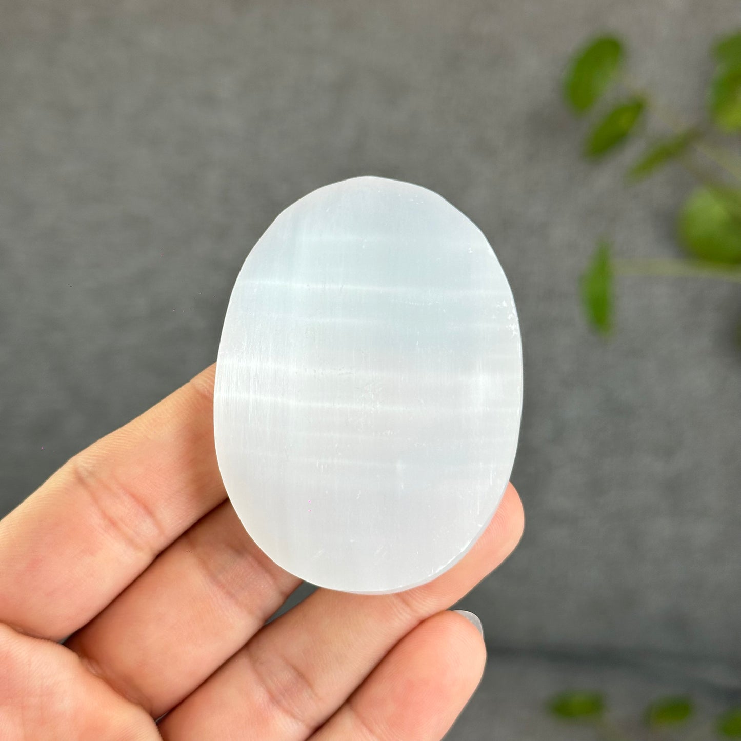Natural Selenite Palm Stone - Small