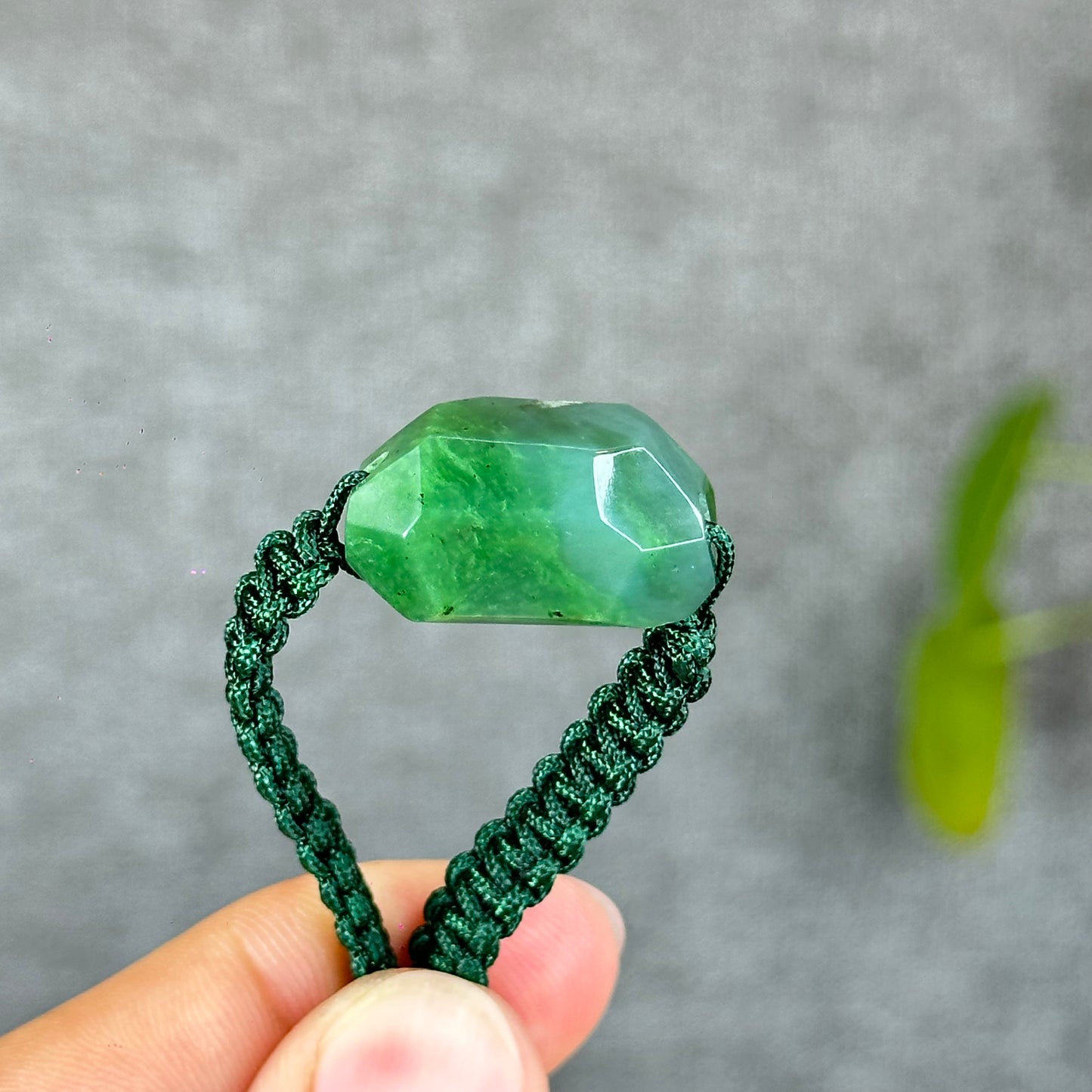 Natural Nephrite Jade Free Style Cut Braided Bracelet