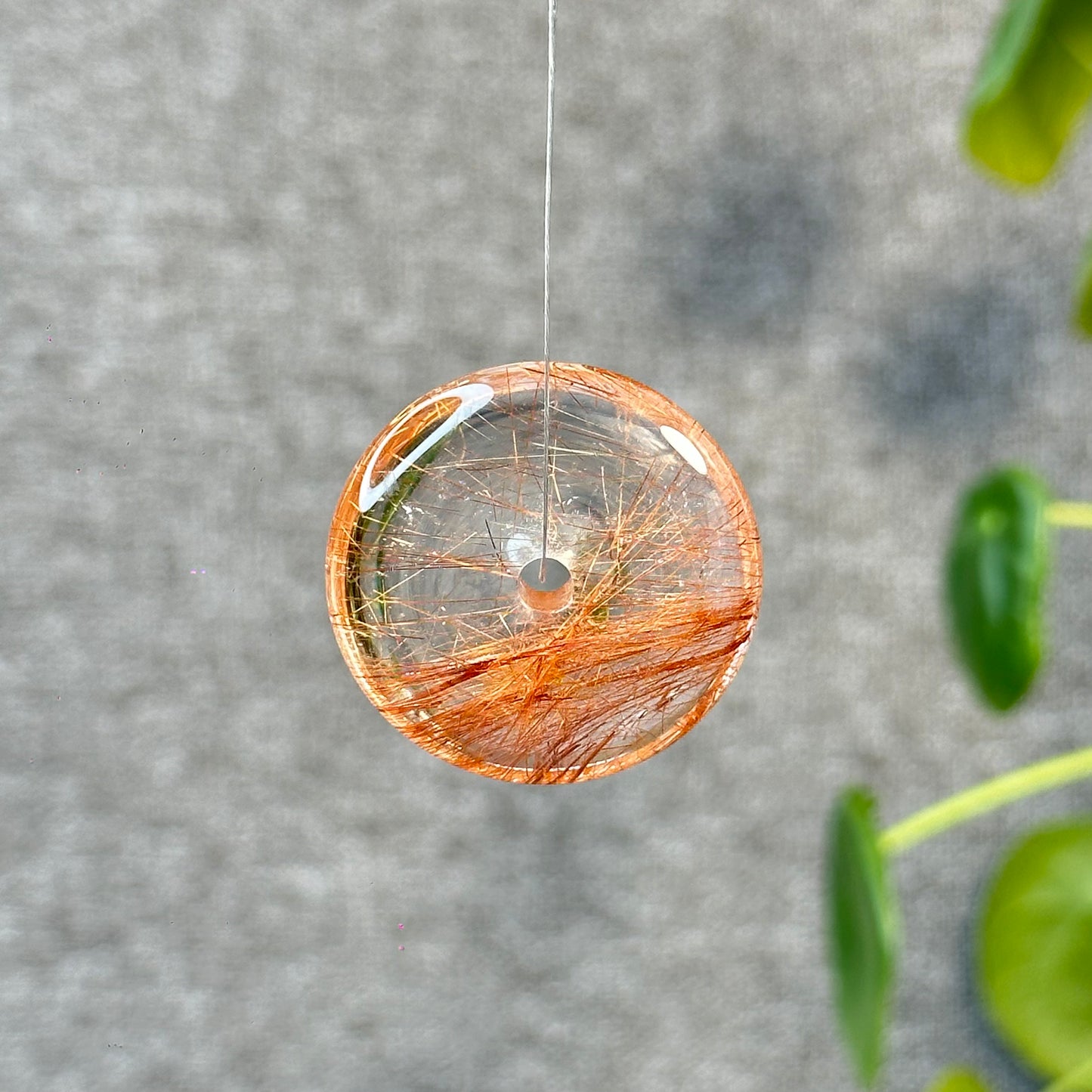 Dong Dieu Natural Red Copper Rutilated Quartz Pendant