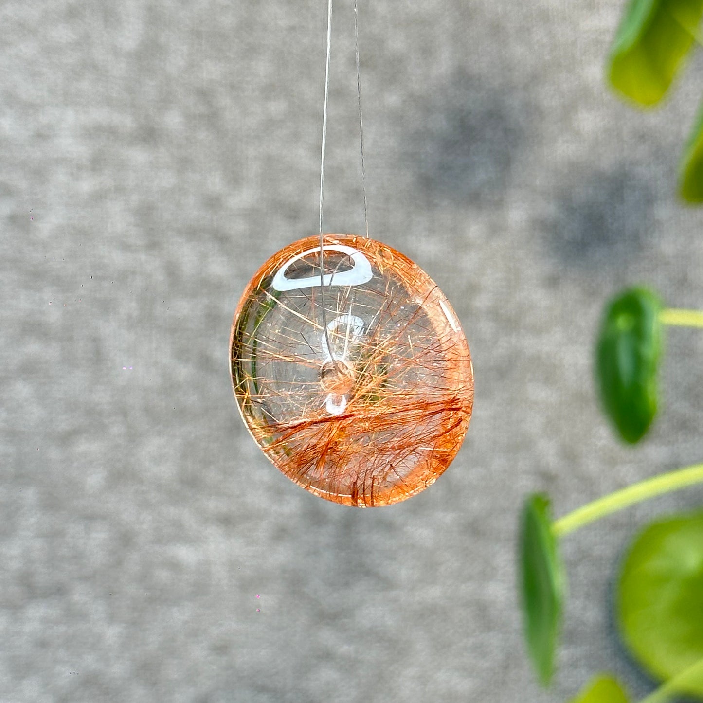 Dong Dieu Natural Red Copper Rutilated Quartz Pendant
