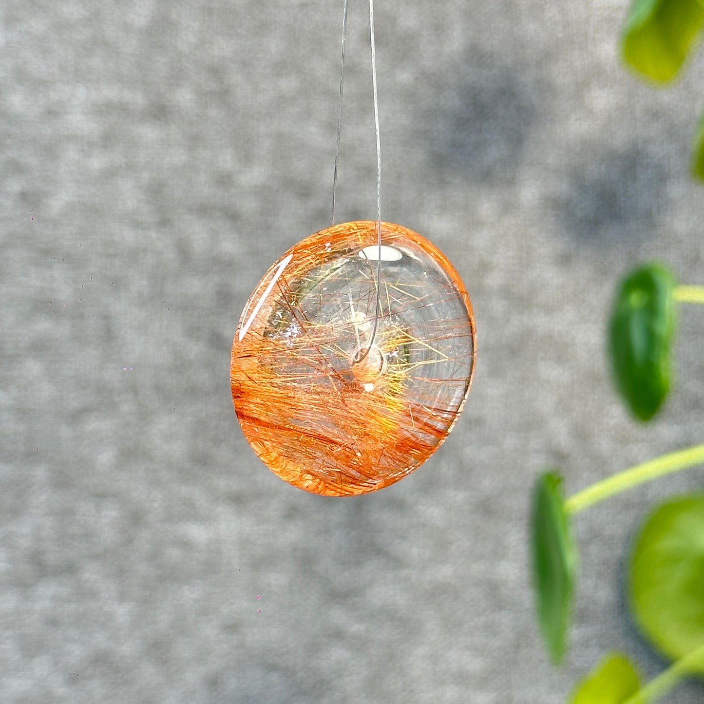 Dong Dieu Natural Red Copper Rutilated Quartz Pendant
