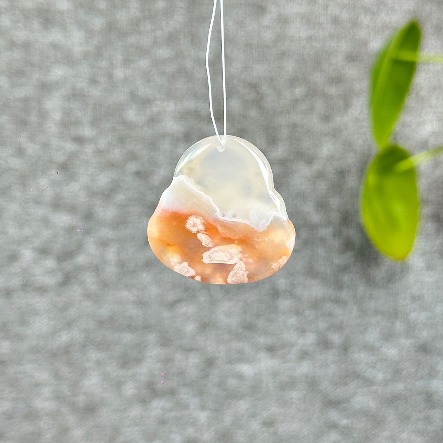Natural Floral Agate Buddha Charm