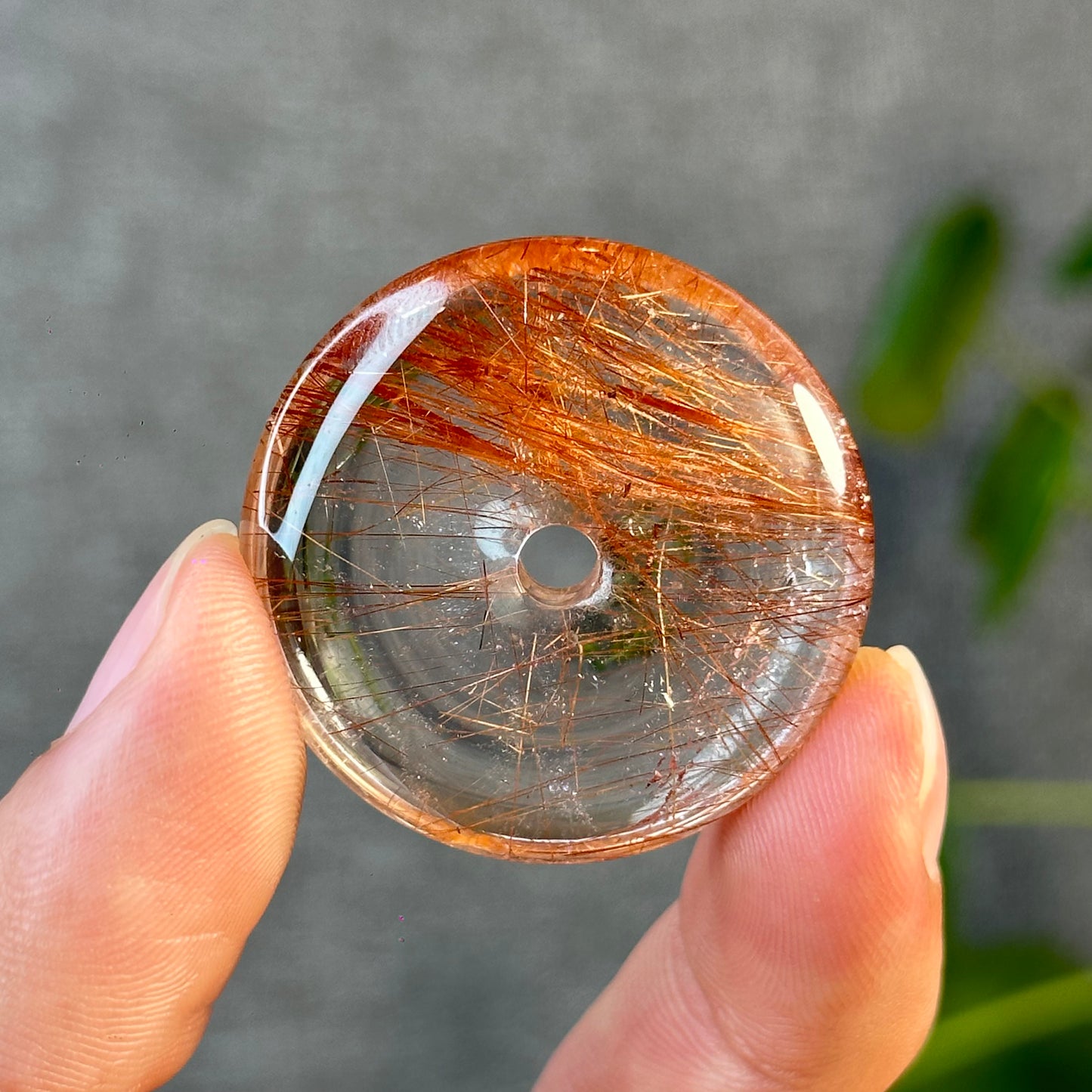 Dong Dieu Natural Red Copper Rutilated Quartz Pendant