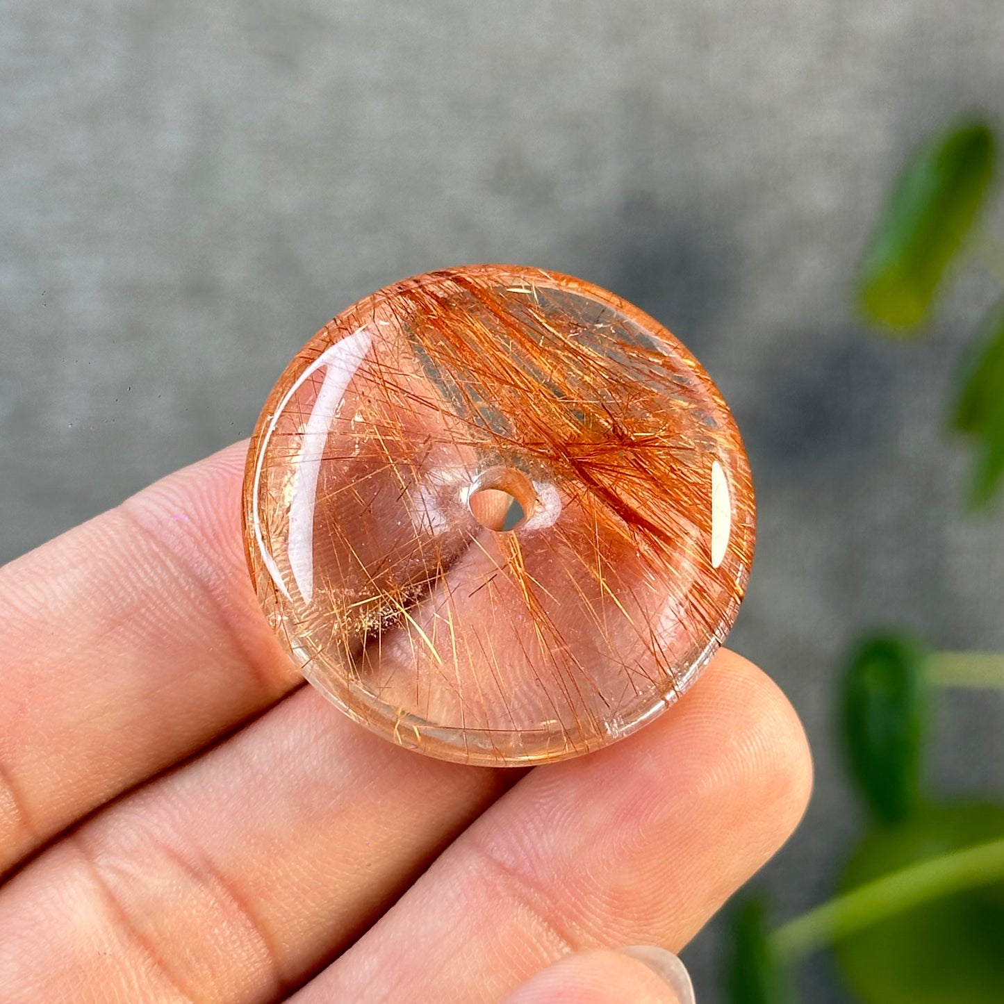 Dong Dieu Natural Red Copper Rutilated Quartz Pendant