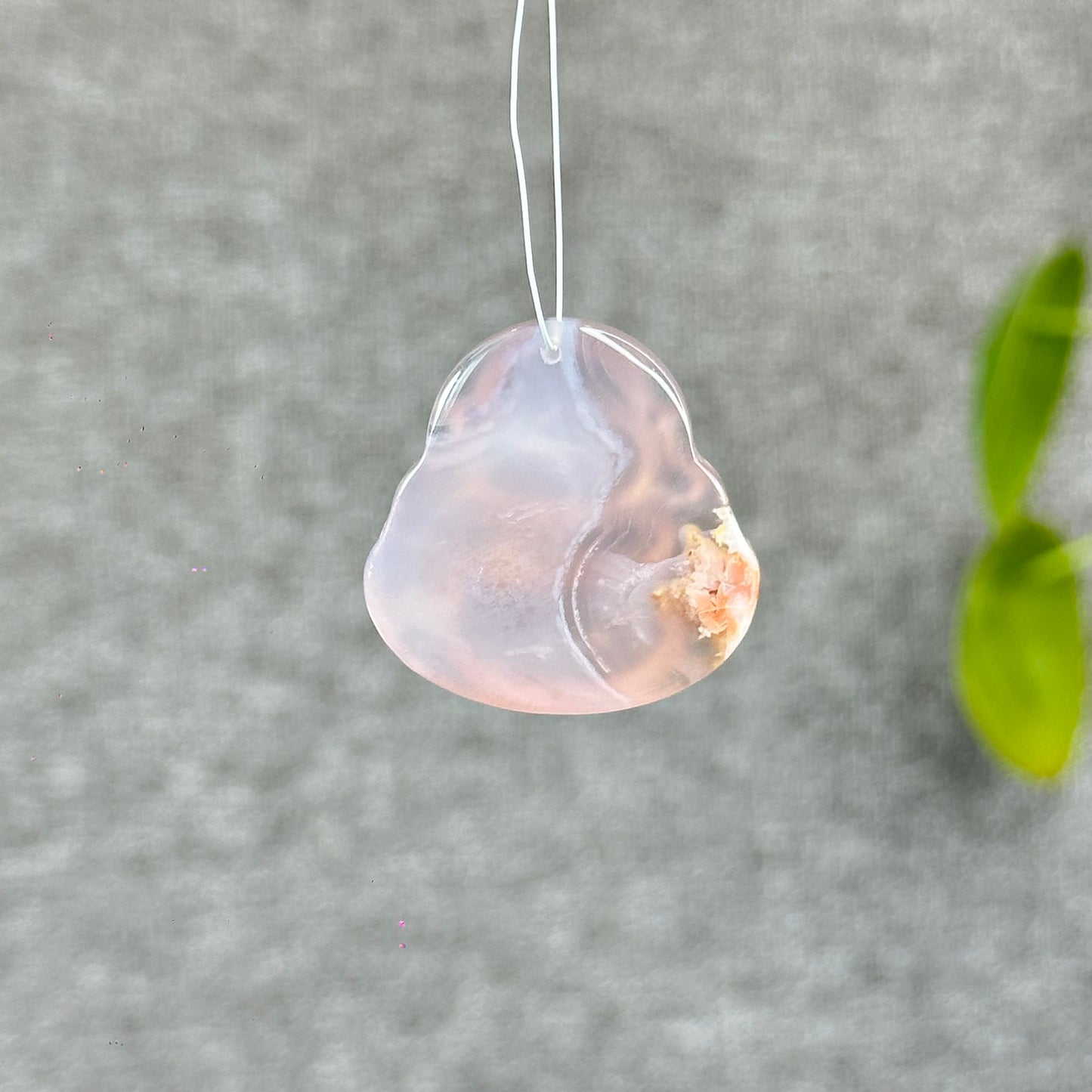Natural Floral Agate Buddha Charm
