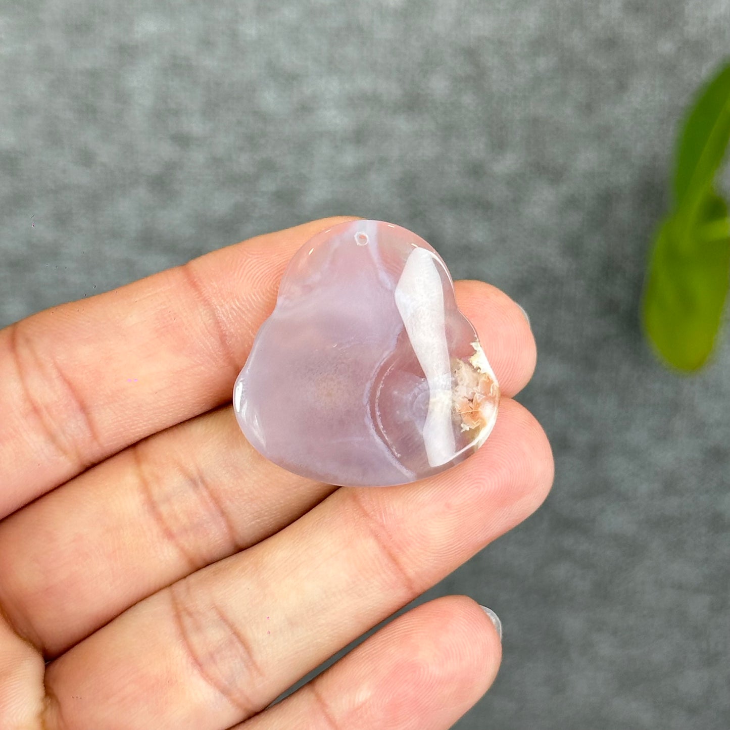 Natural Floral Agate Buddha Charm