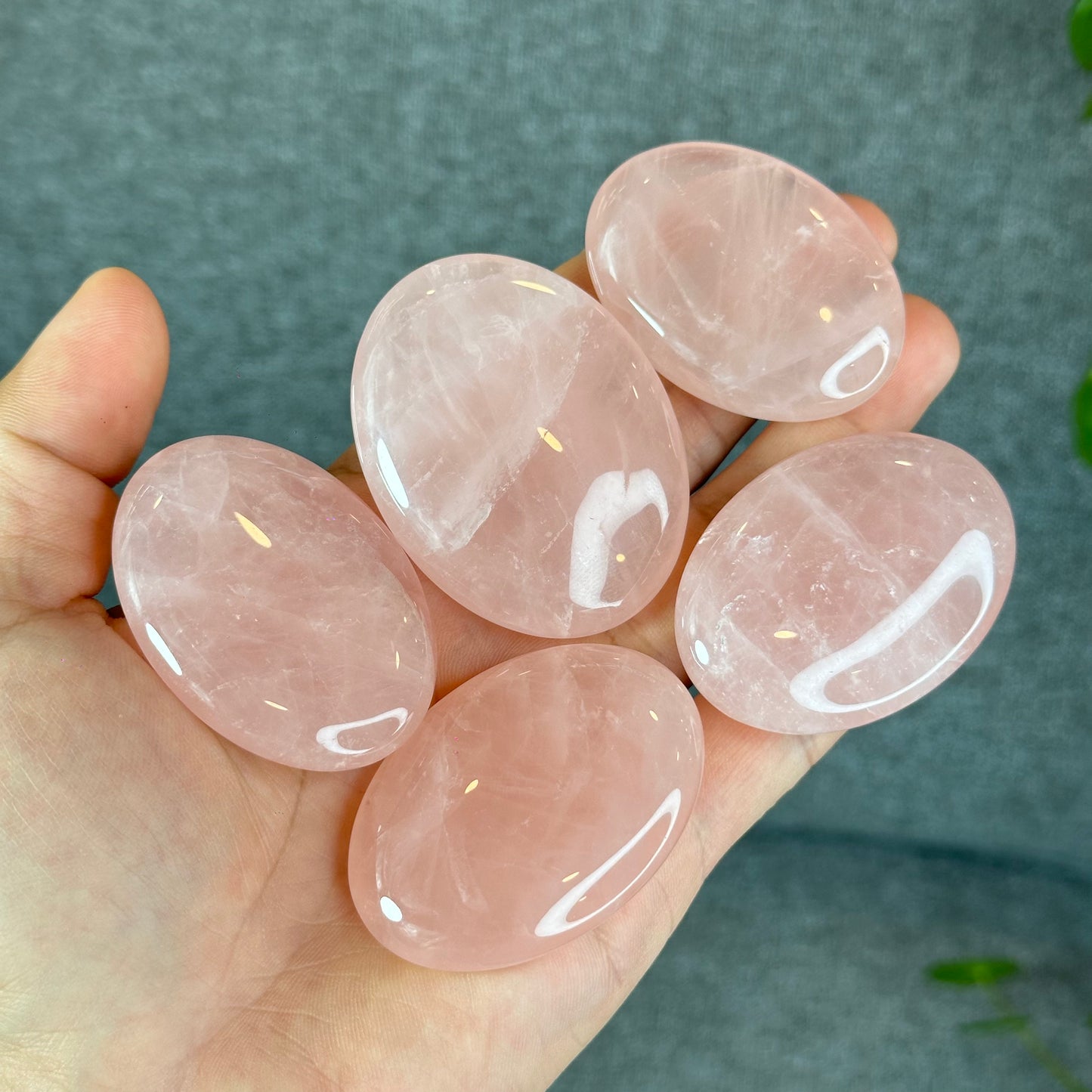 Natural Rose Quartz Palm Stone