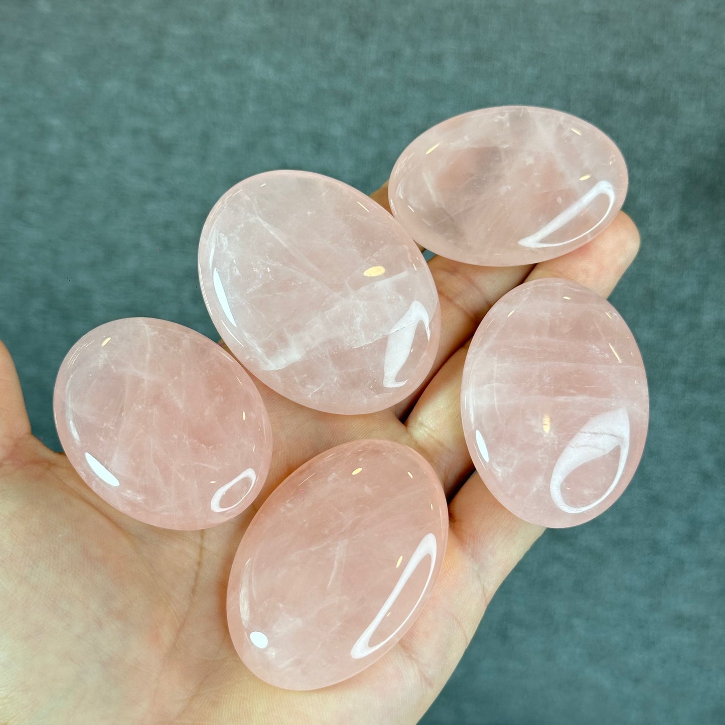 Natural Rose Quartz Palm Stone