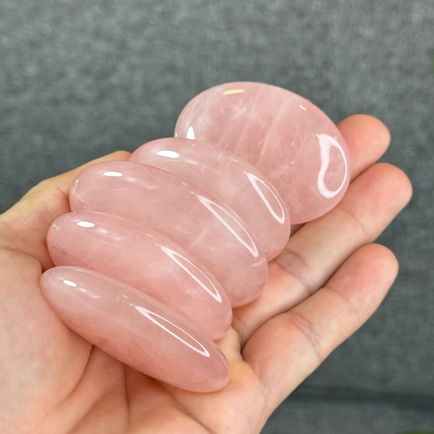 Natural Rose Quartz Palm Stone