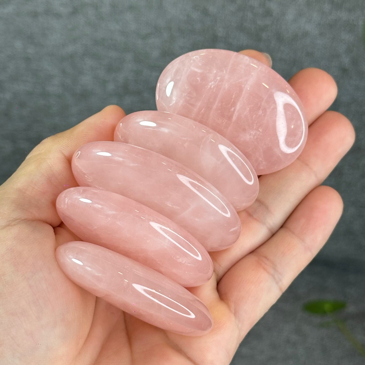 Natural Rose Quartz Palm Stone