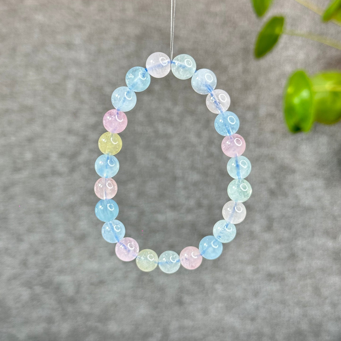 Natural Translucent Beryl-Morganite Bracelet Size 8 mm