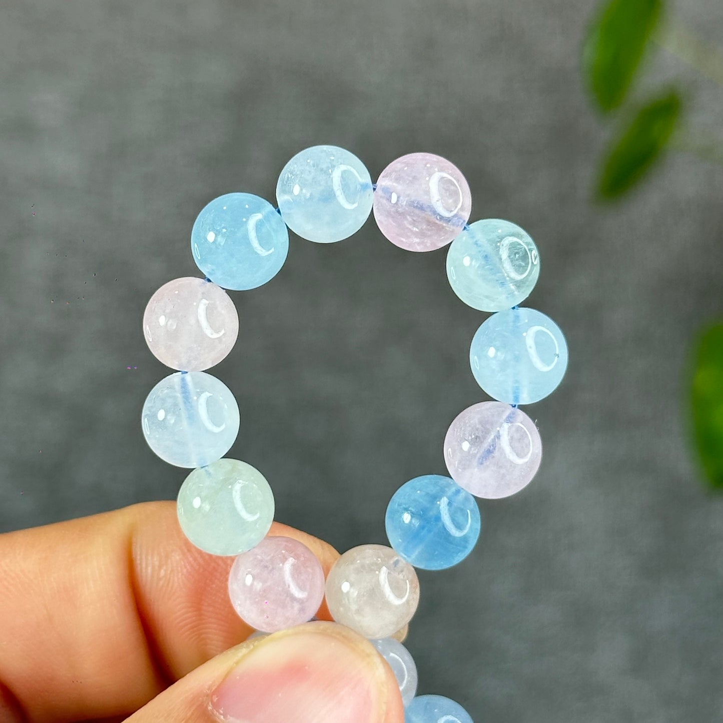 Natural Beryl-Morganite Bracelet Size 8 mm