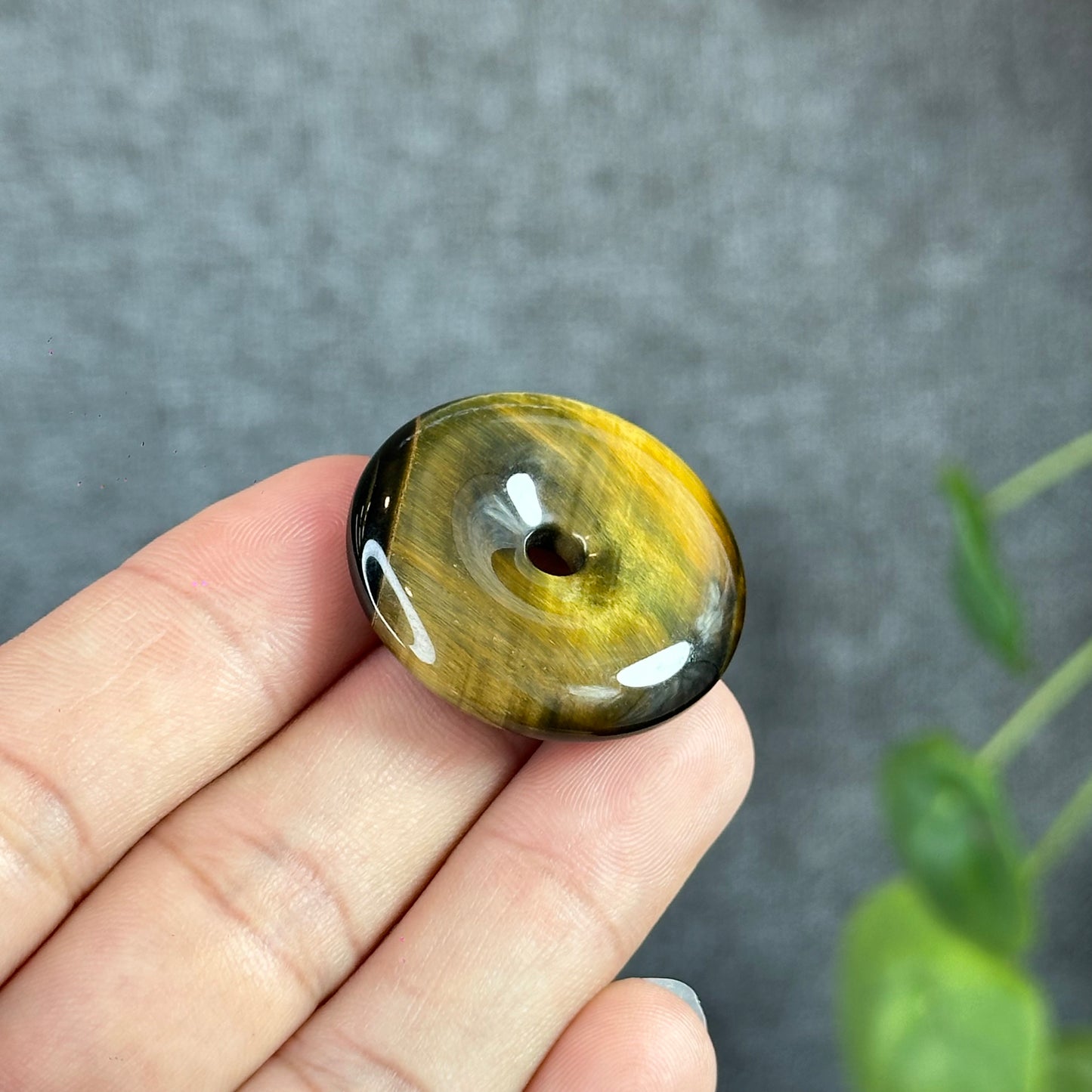 Natural Tiger Eye Donut- Dong Dieu Pendant