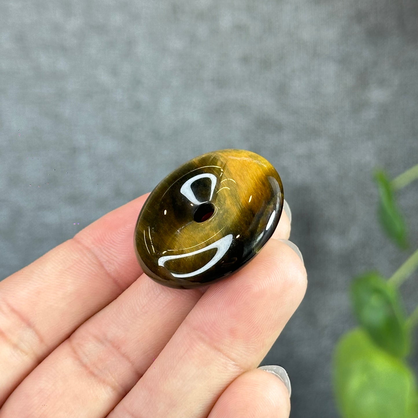 Natural Tiger Eye Donut- Dong Dieu Pendant