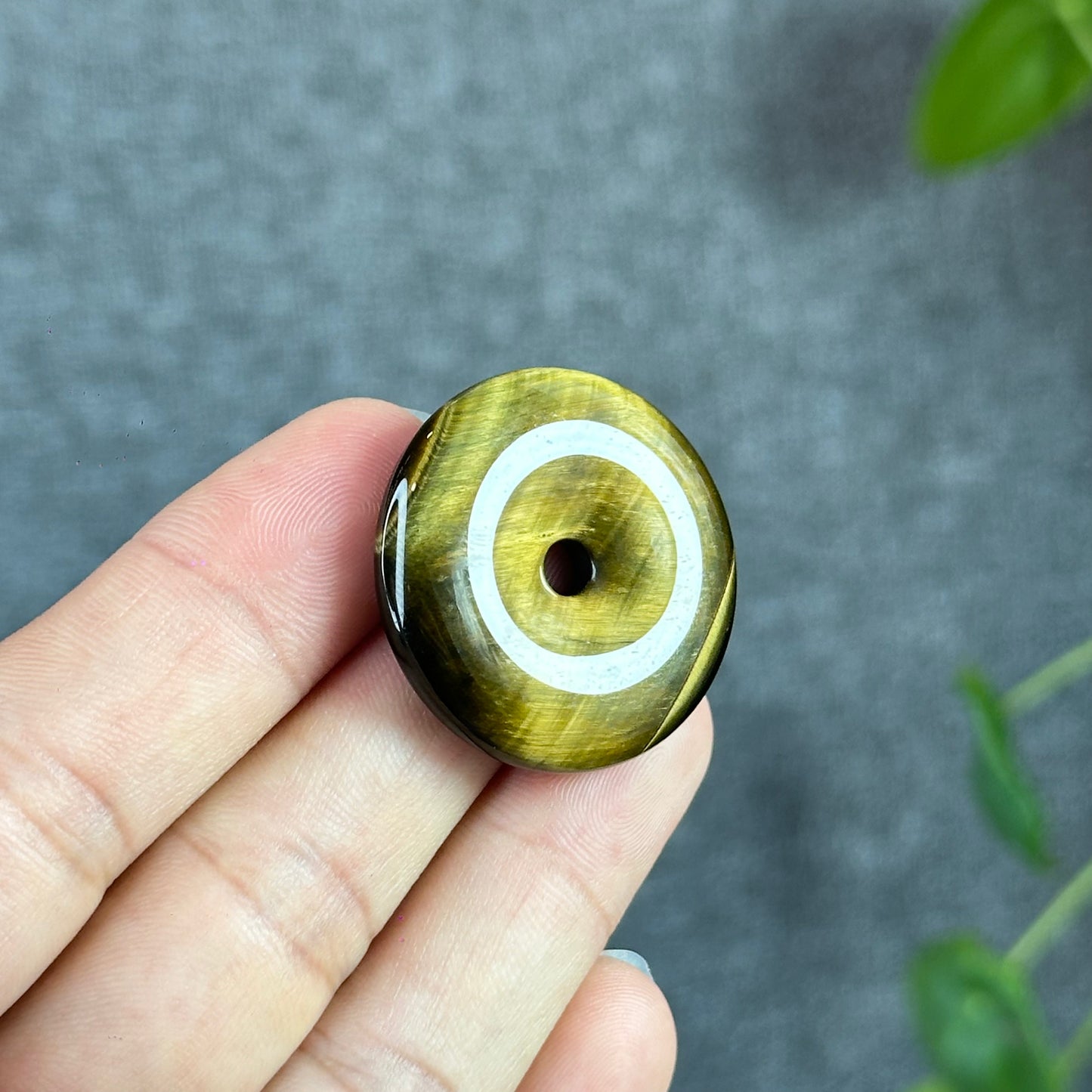 Natural Tiger Eye Donut- Dong Dieu Pendant