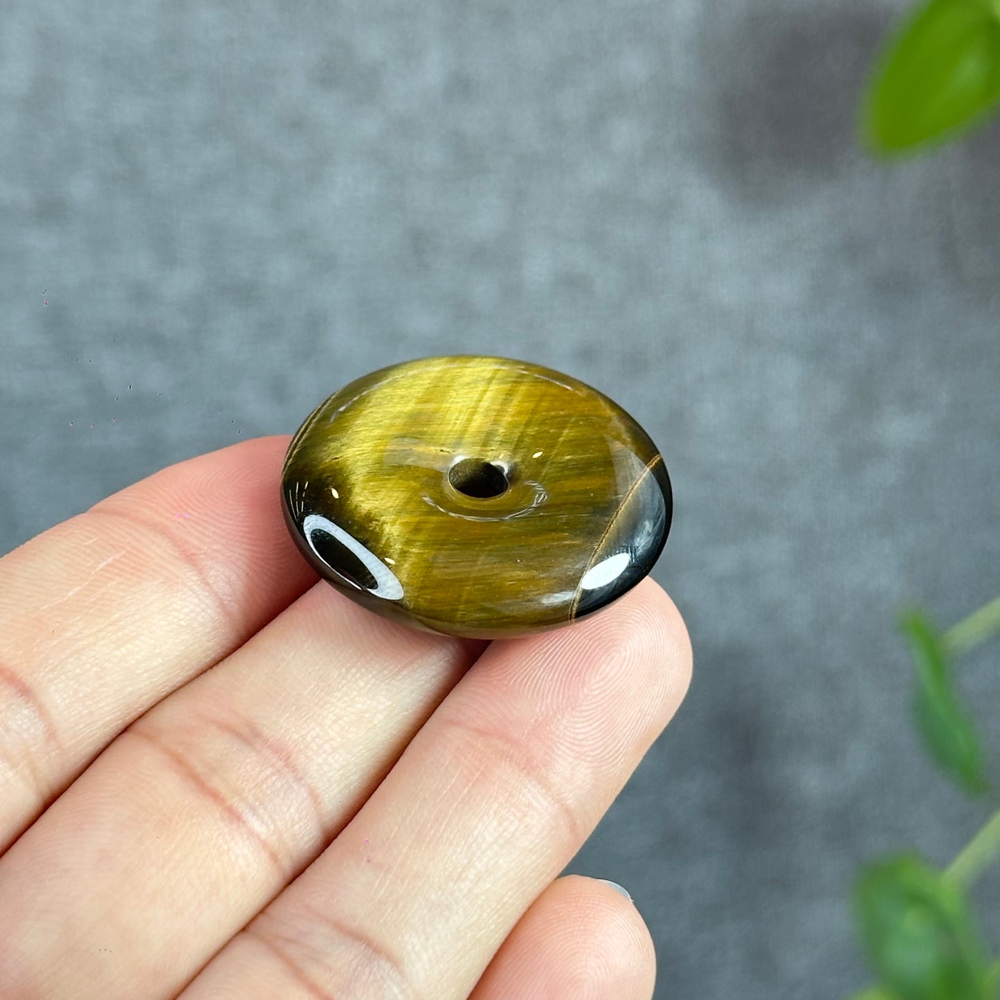 Natural Tiger Eye Donut- Dong Dieu Pendant