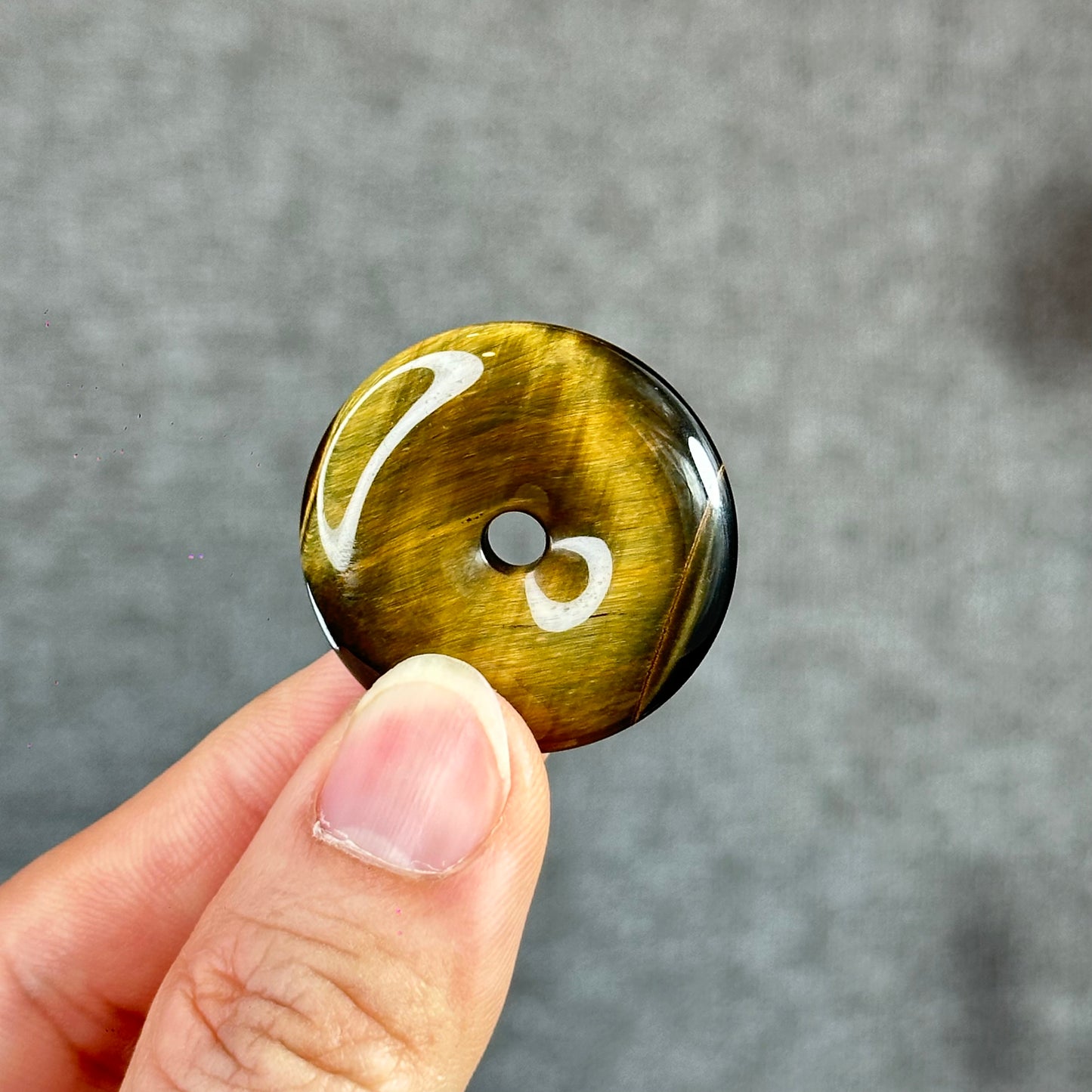 Natural Tiger Eye Donut- Dong Dieu Pendant