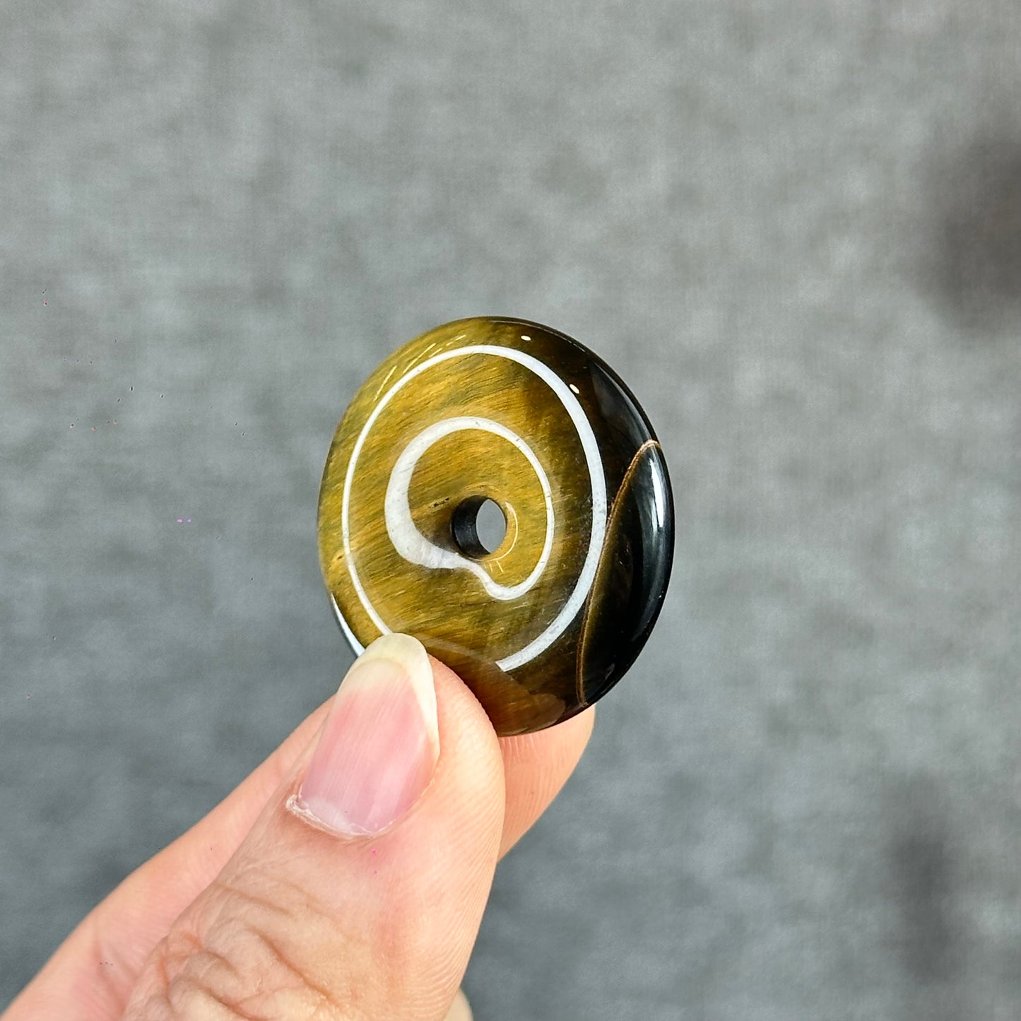 Natural Tiger Eye Donut- Dong Dieu Pendant