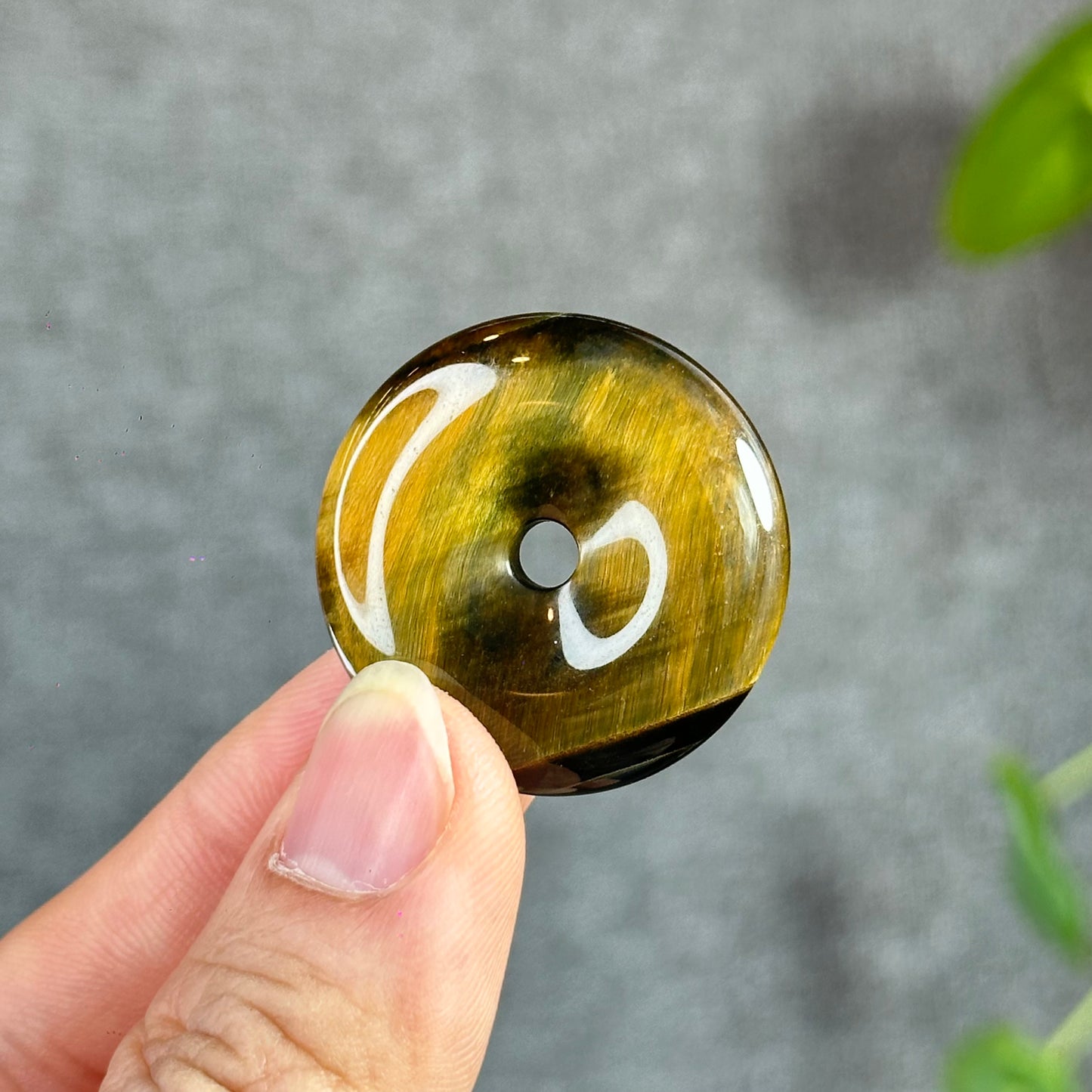 Natural Tiger Eye Donut- Dong Dieu Pendant