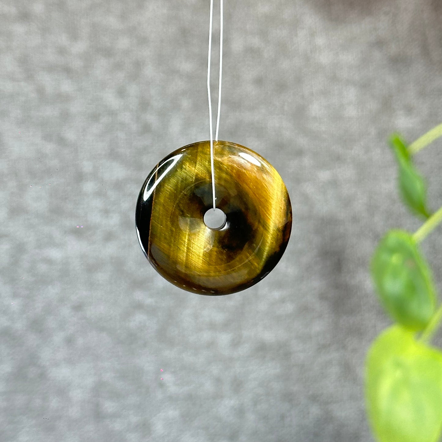 Natural Tiger Eye Donut- Dong Dieu Hanging Accessory