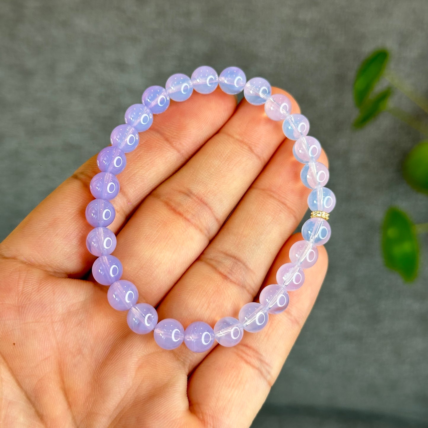 Natural Lavendar Moon Quartz Bracelet Size 7 mm