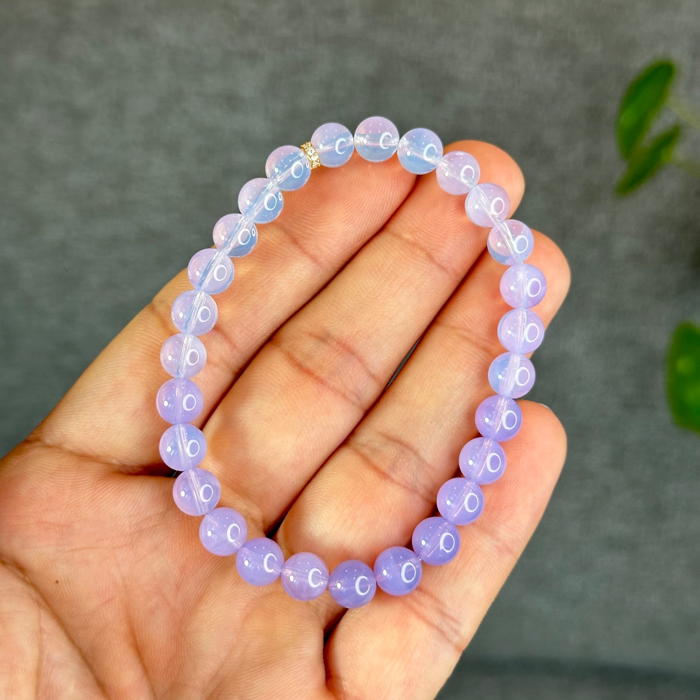 Natural Lavendar Moon Quartz Bracelet Size 7 mm