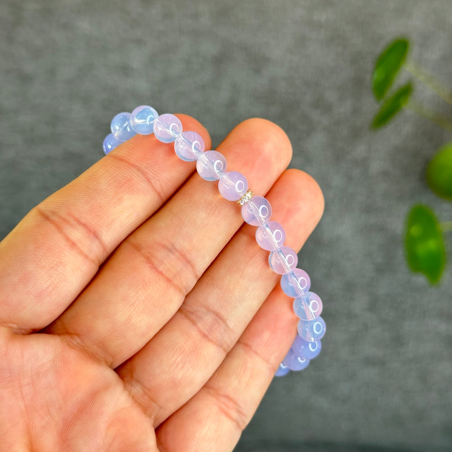 Natural Lavendar Moon Quartz Bracelet Size 7 mm