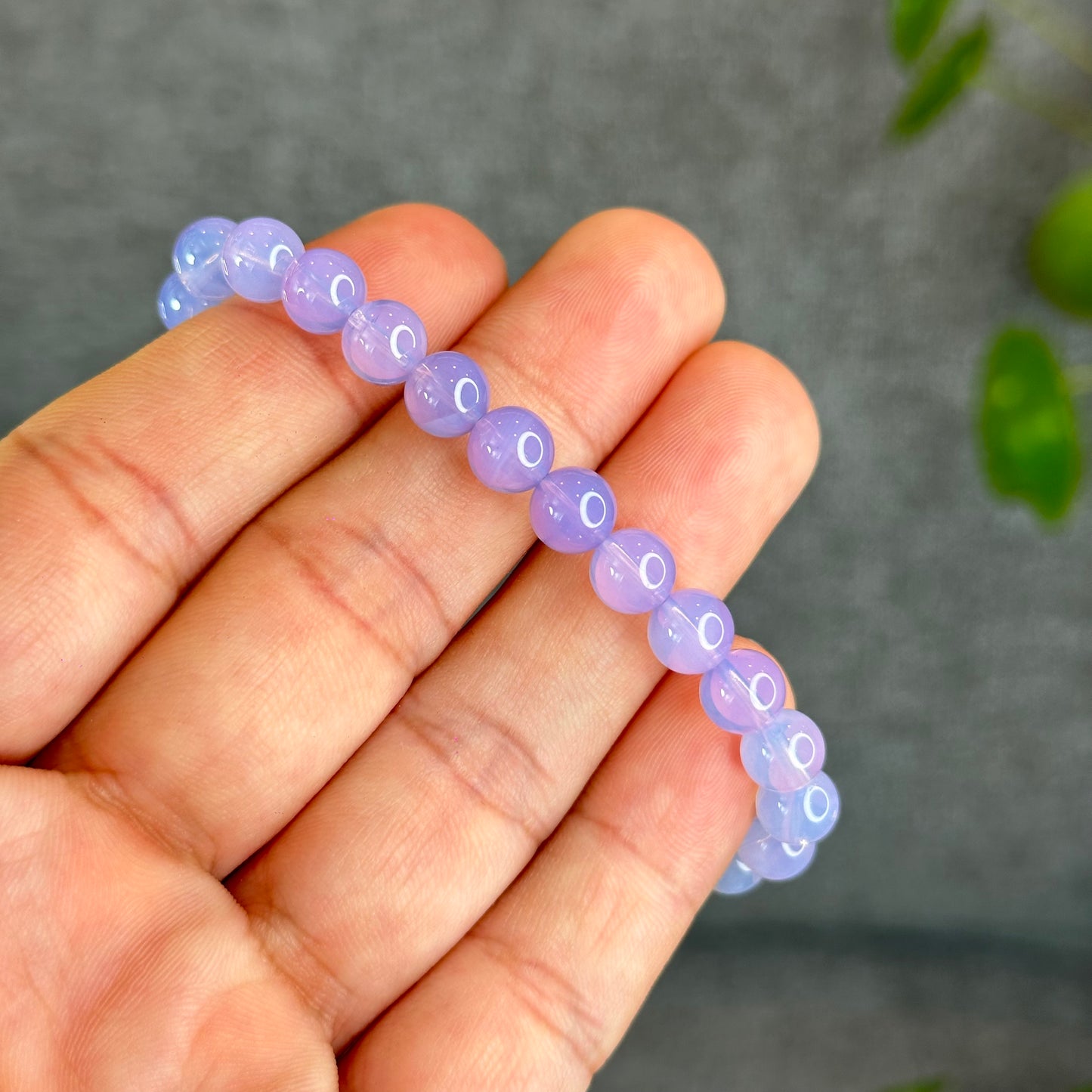 Natural Lavendar Moon Quartz Bracelet Size 7 mm