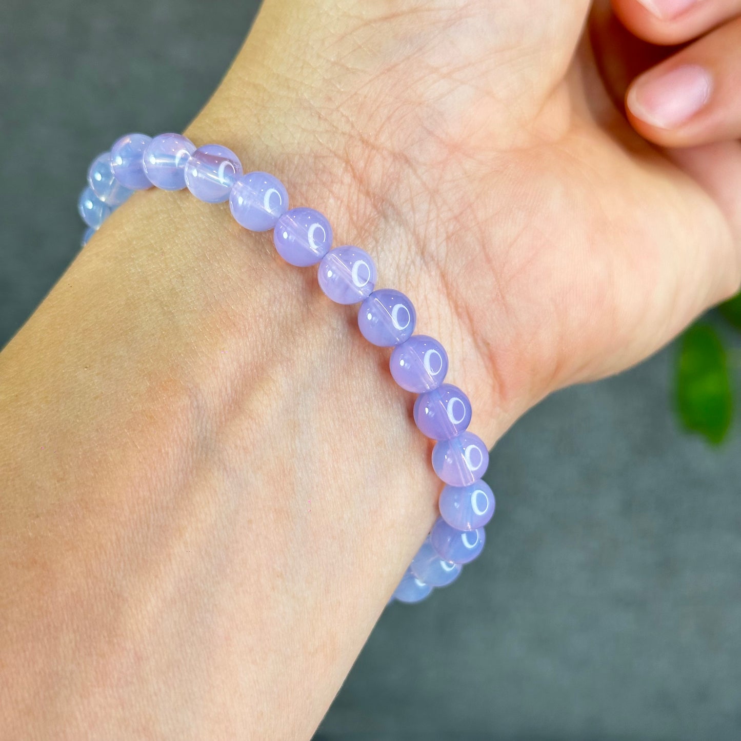 Natural Lavendar Moon Quartz Bracelet Size 7 mm