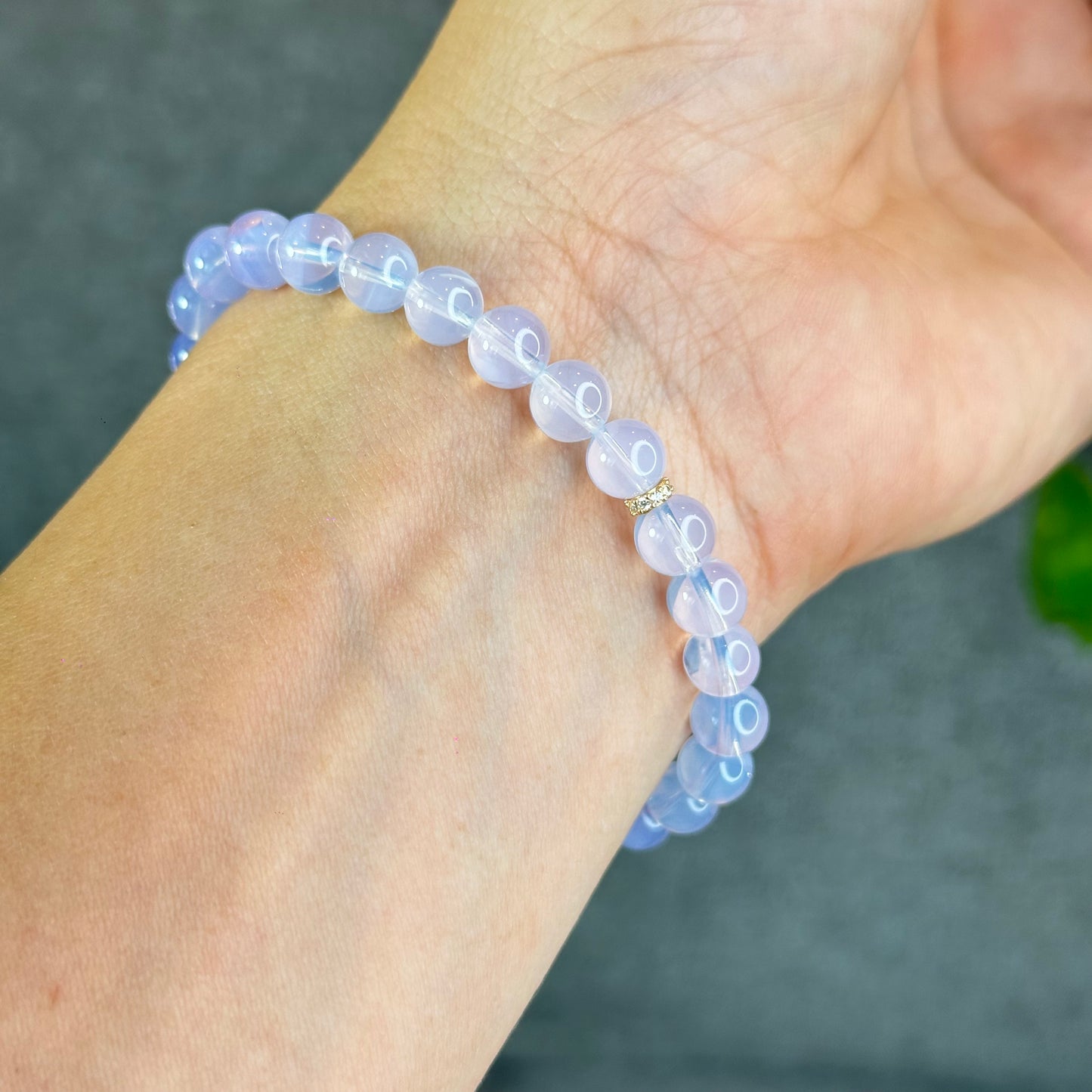 Natural Lavendar Moon Quartz Bracelet Size 7 mm