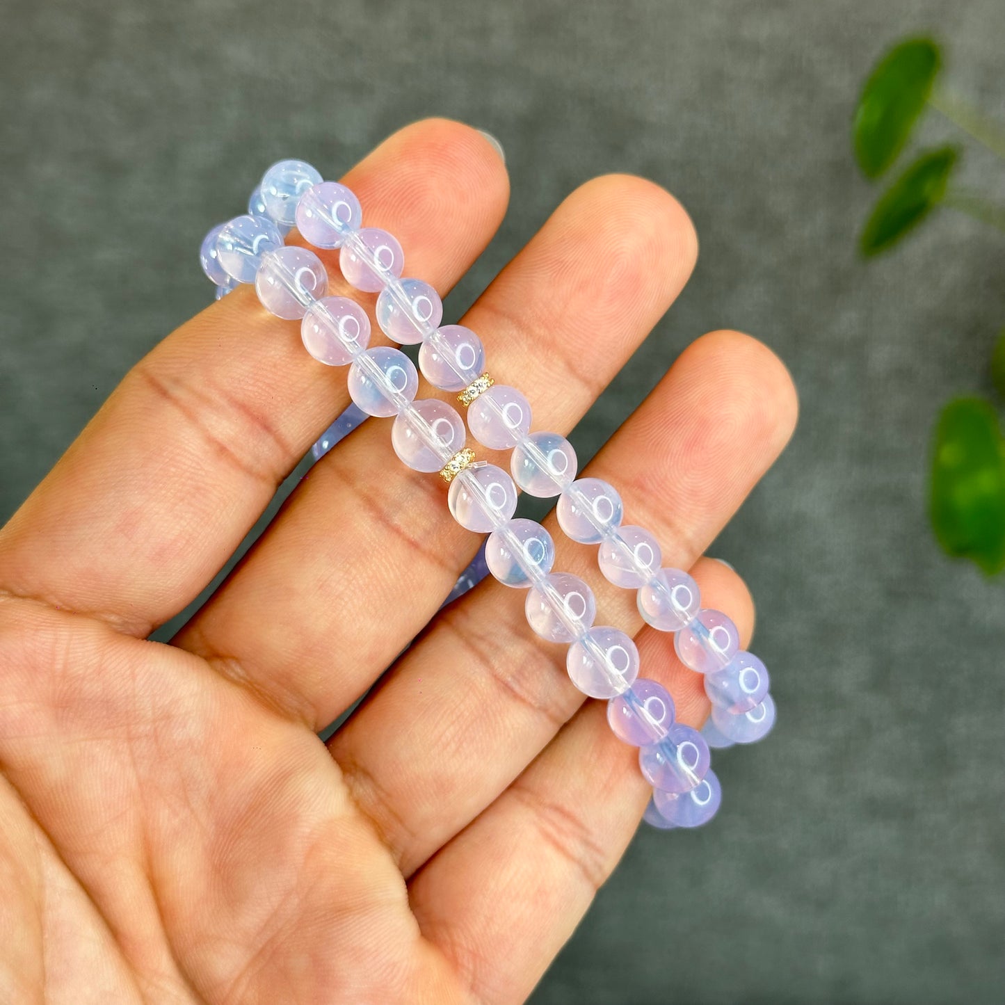Natural Lavendar Moon Quartz Bracelet Size 7 mm