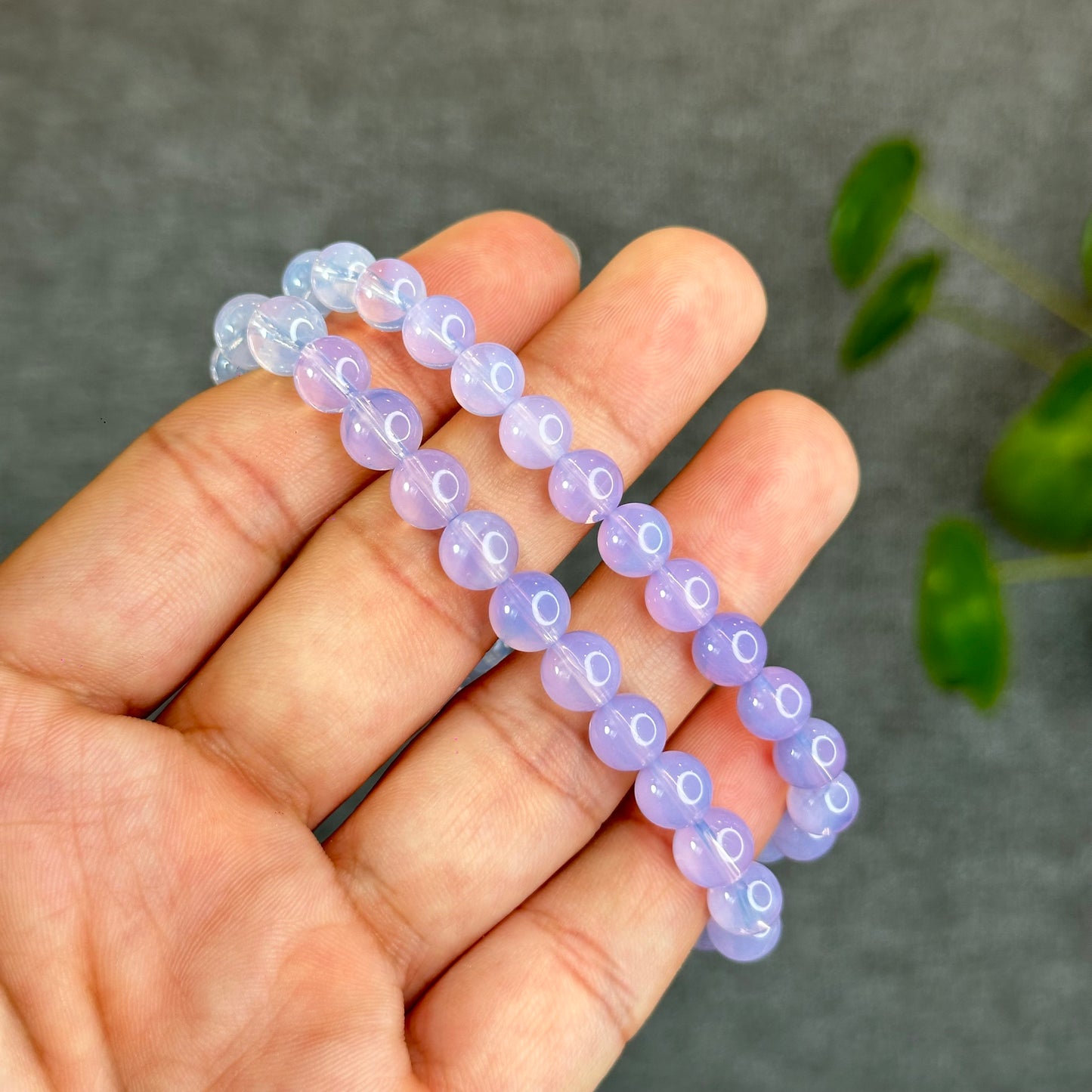 Natural Lavendar Moon Quartz Bracelet Size 7 mm