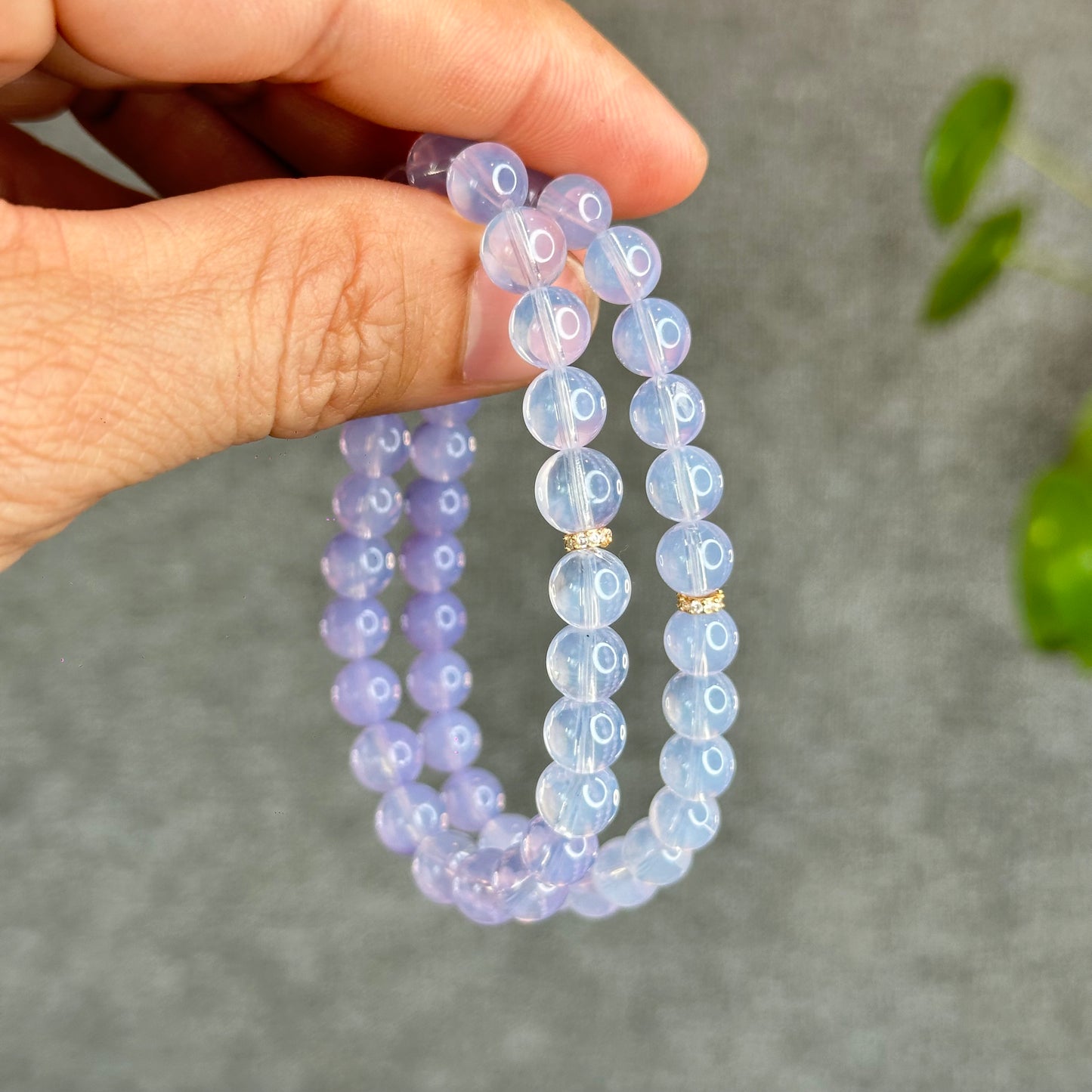 Natural Lavendar Moon Quartz Bracelet Size 7 mm