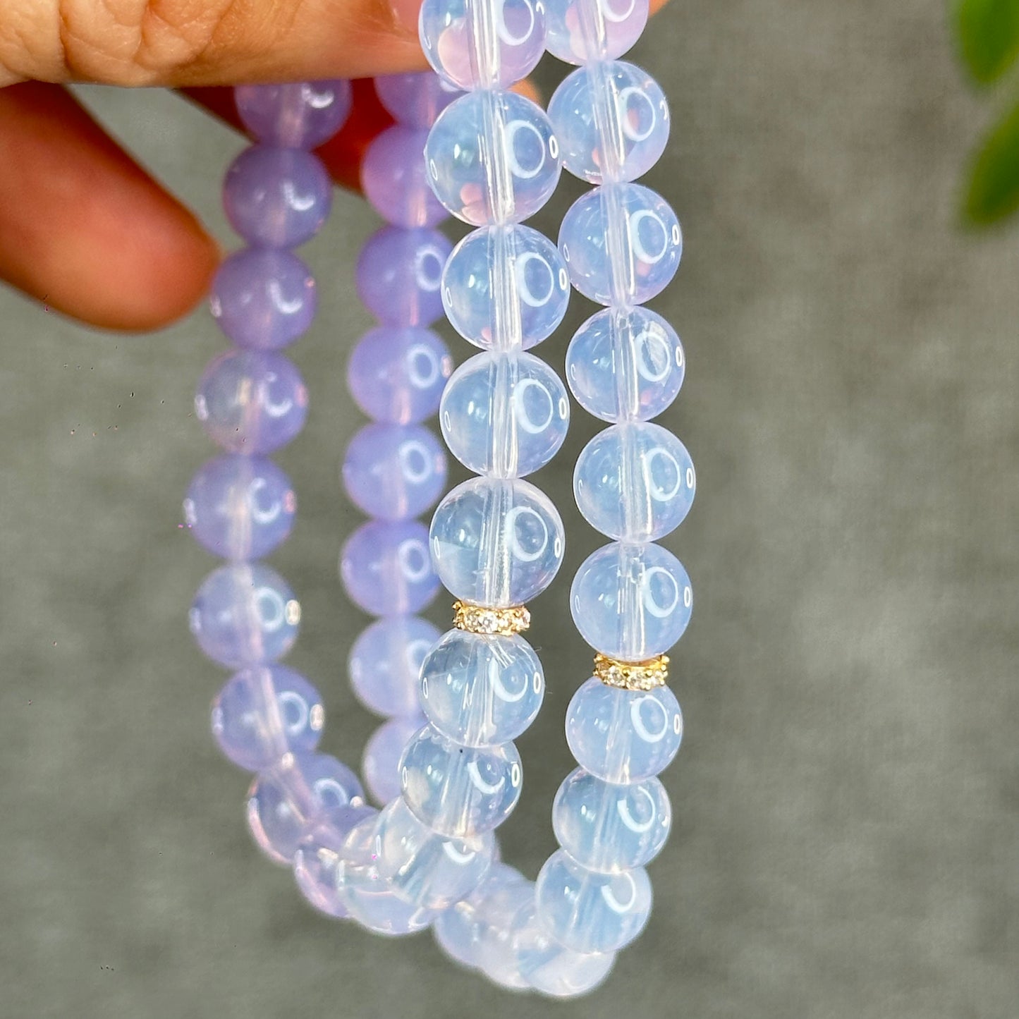 Natural Lavendar Moon Quartz Bracelet Size 7 mm