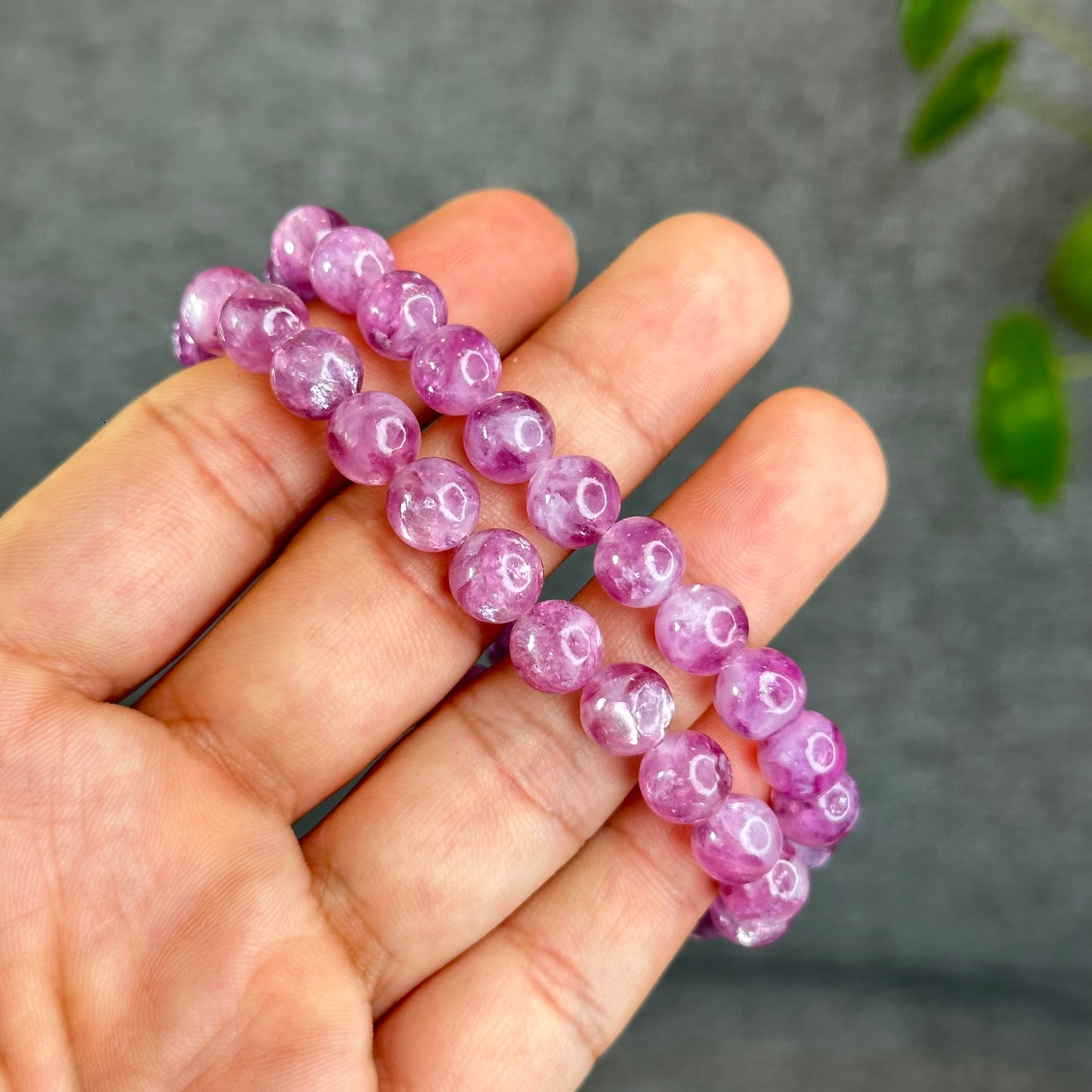 Natural Lepidolite Bracelet Size 8 mm