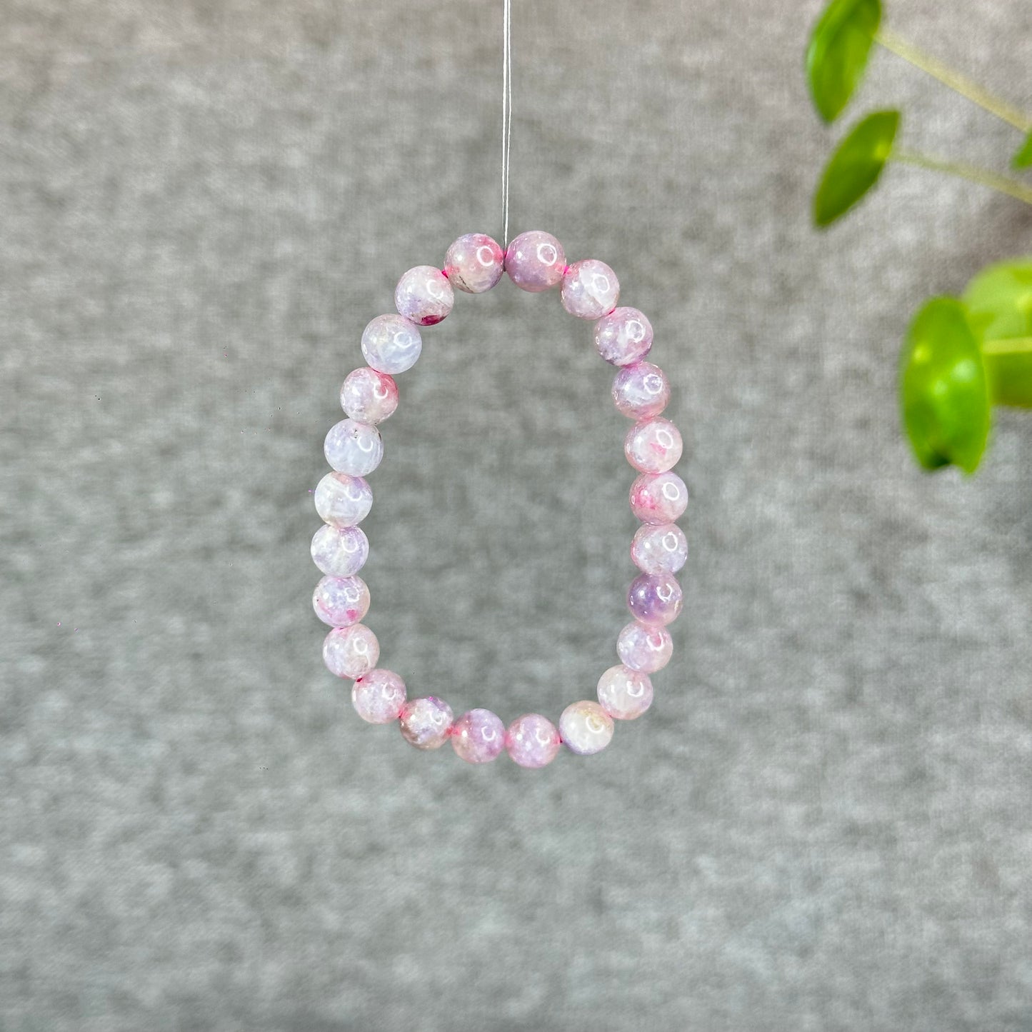 Natural Unicorn Pink Tourmaline with Lepidolite Bracelet