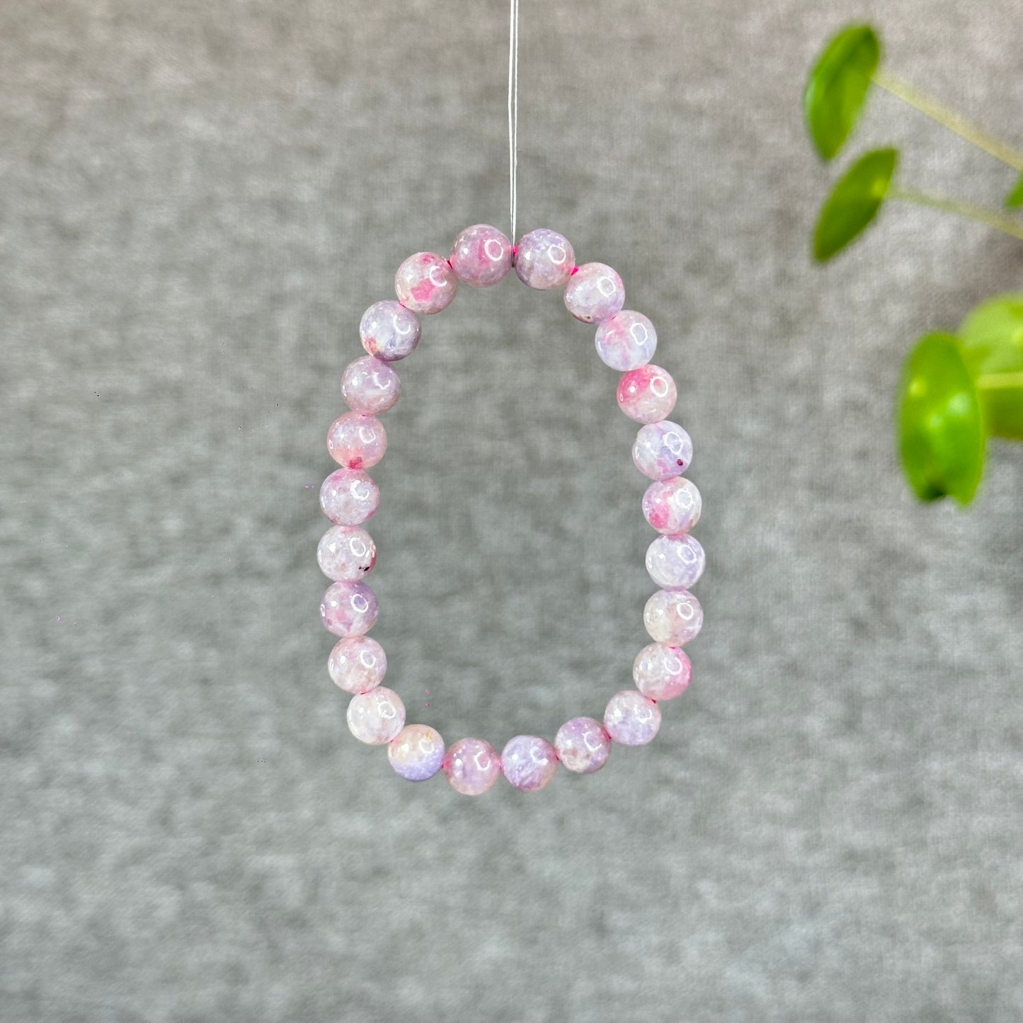 Natural Unicorn Pink Tourmaline with Lepidolite Bracelet