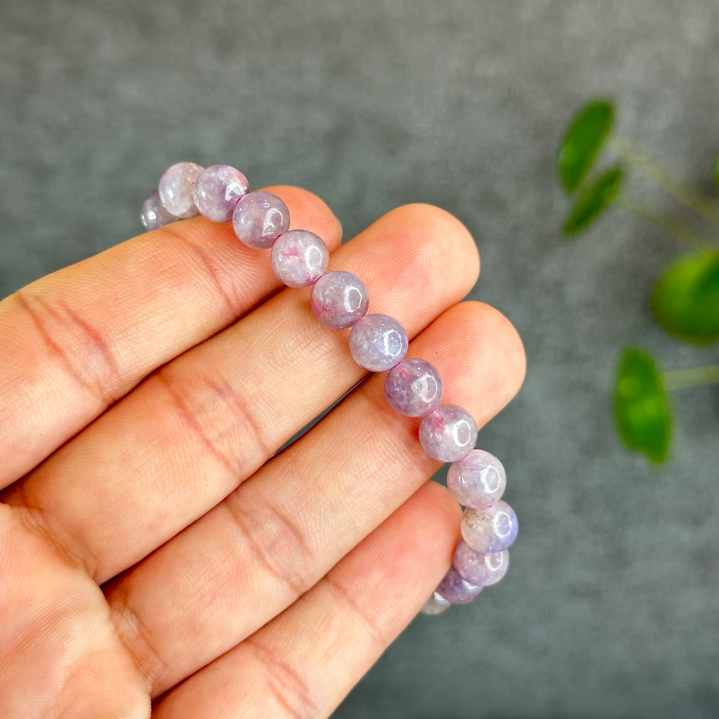 Natural Unicorn Pink Tourmaline with Lepidolite Bracelet