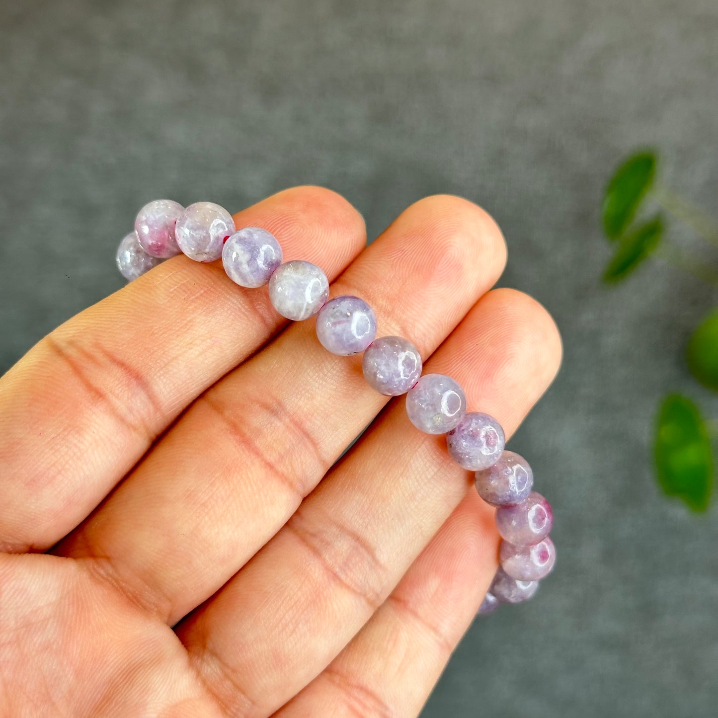 Natural Unicorn Pink Tourmaline with Lepidolite Bracelet