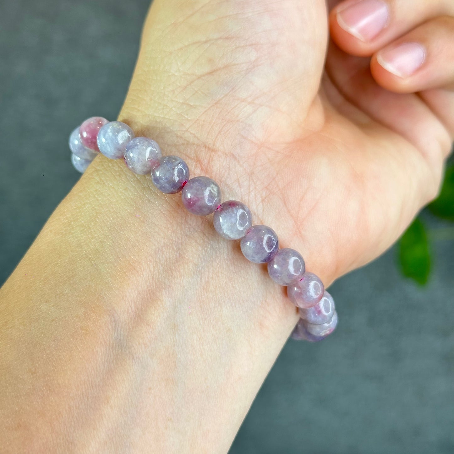Natural Unicorn Pink Tourmaline with Lepidolite Bracelet