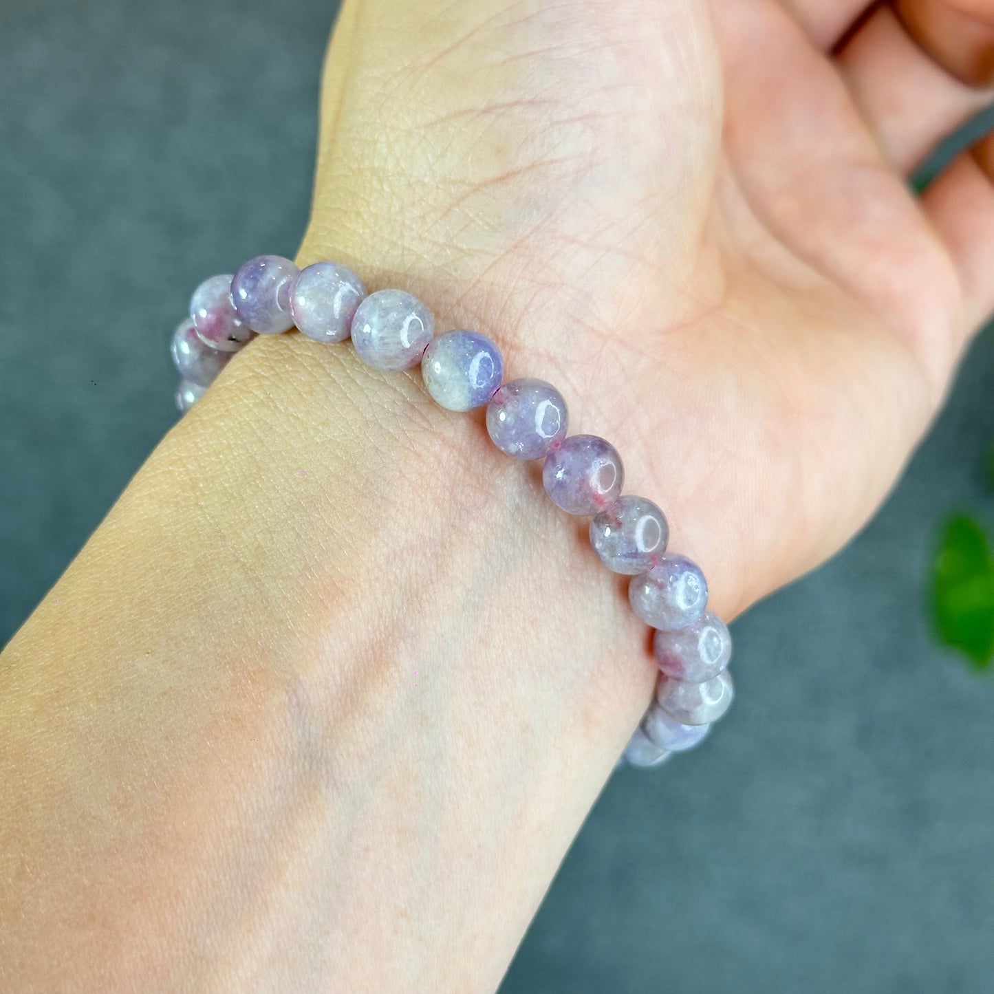 Natural Unicorn Pink Tourmaline with Lepidolite Bracelet