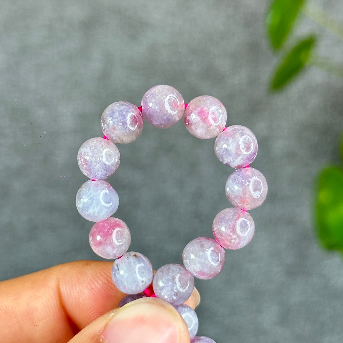 Natural Unicorn Pink Tourmaline with Lepidolite Bracelet